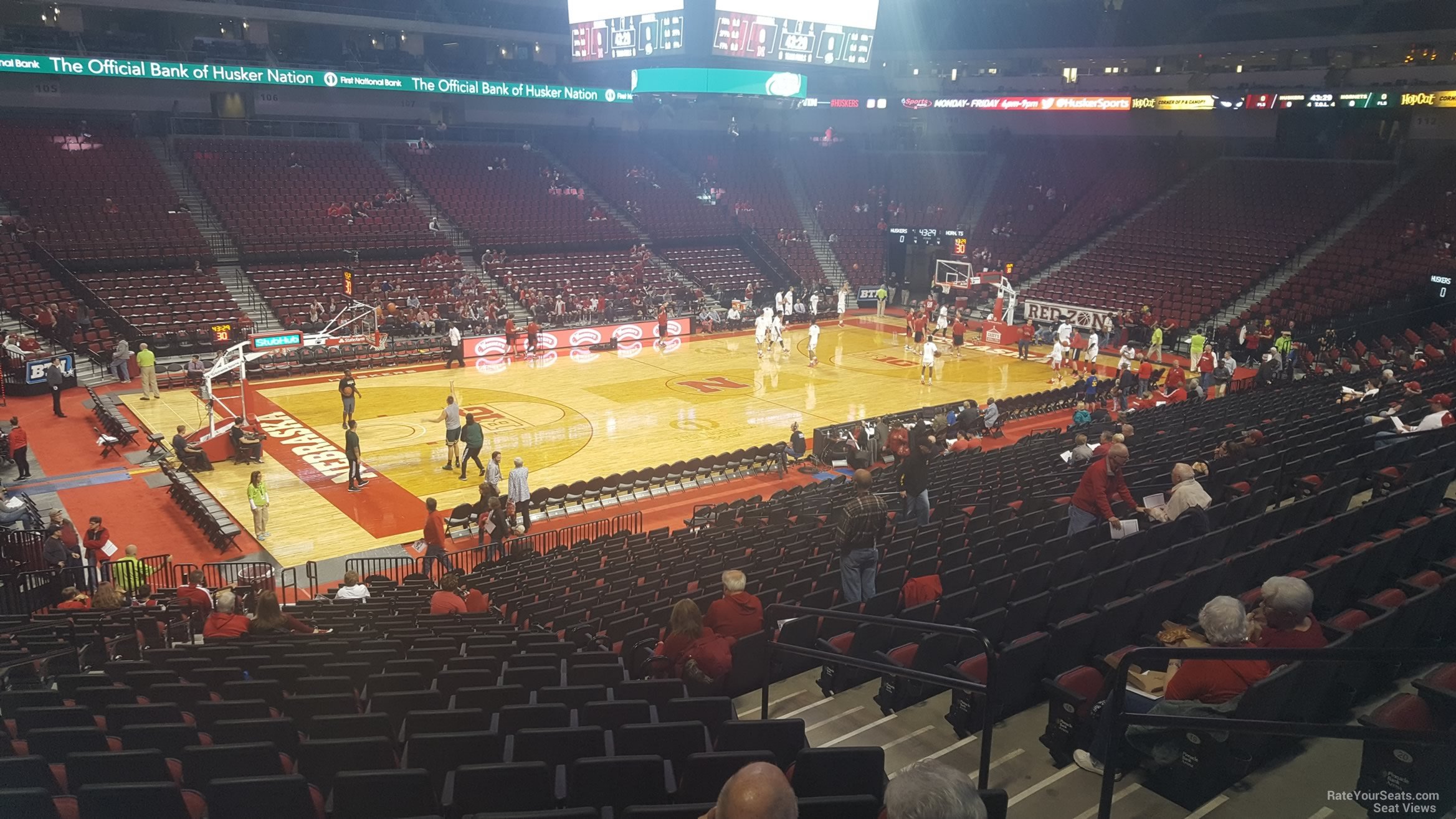 section 109, row 24 seat view  for basketball - pinnacle bank arena