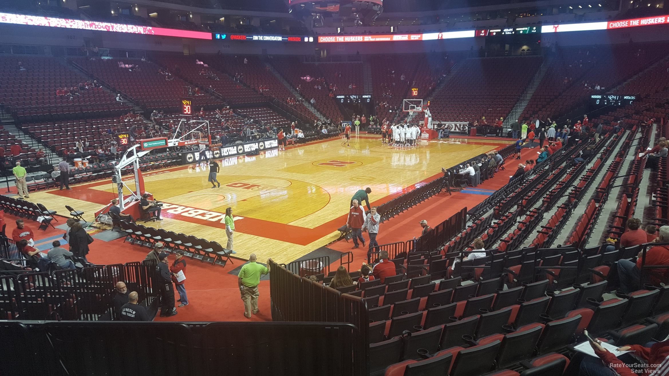 section 110, row 8 seat view  for basketball - pinnacle bank arena