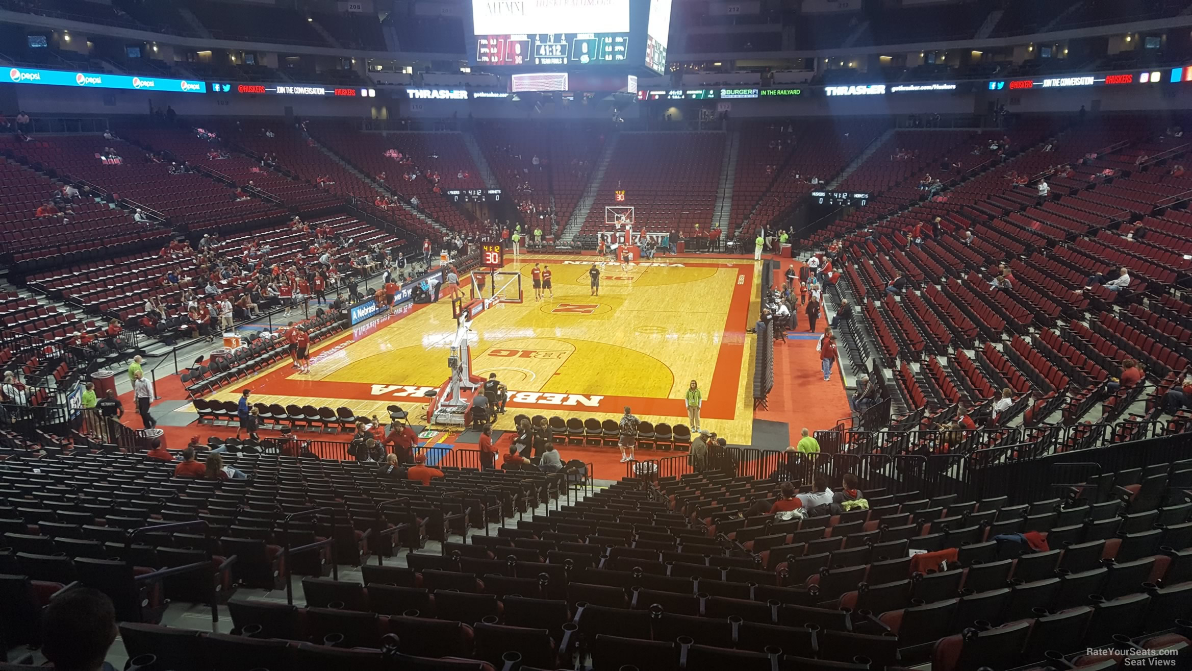 section 111, row 24 seat view  for basketball - pinnacle bank arena