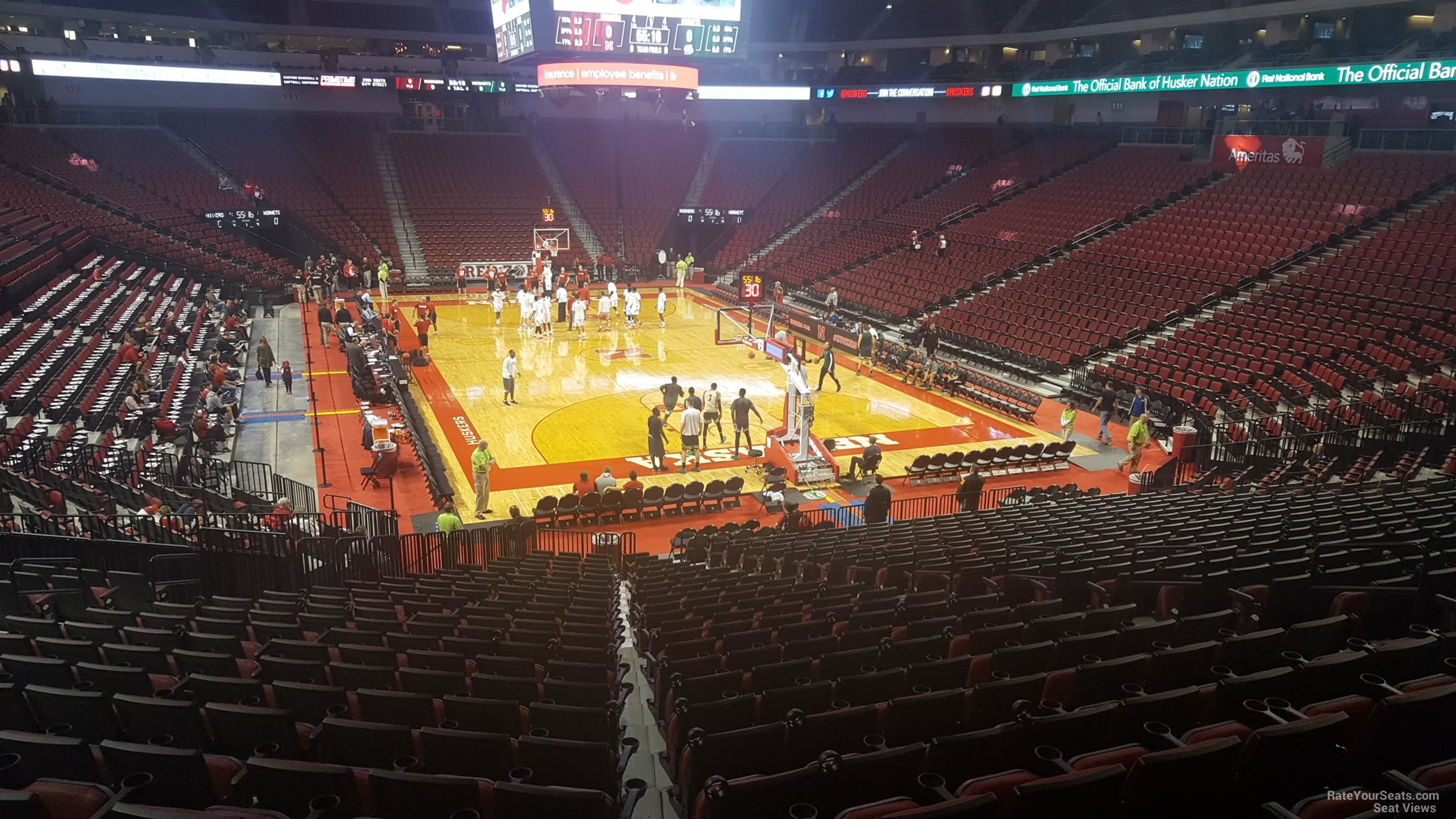 section 113, row 24 seat view  for basketball - pinnacle bank arena
