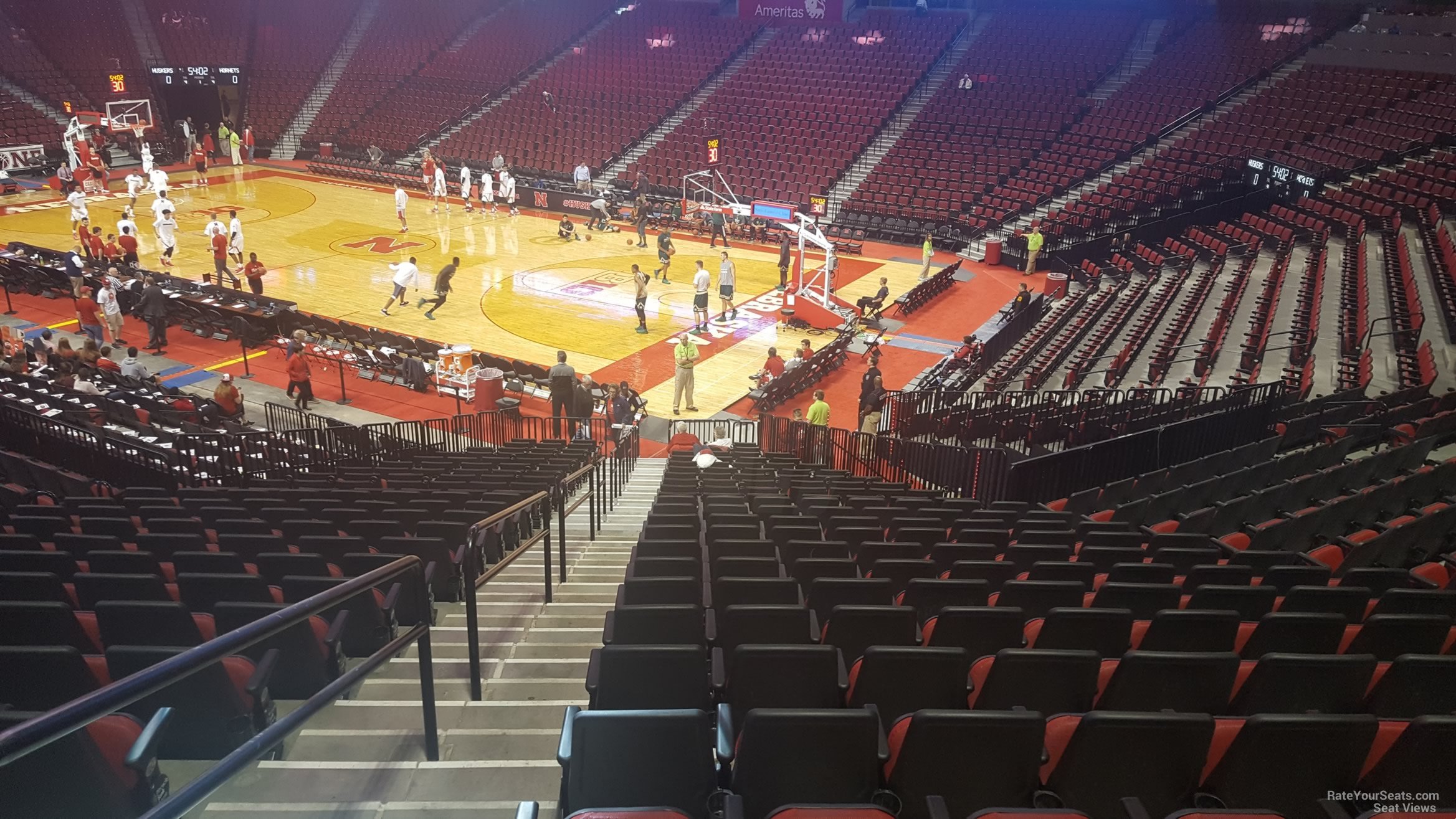 section 114, row 24 seat view  for basketball - pinnacle bank arena