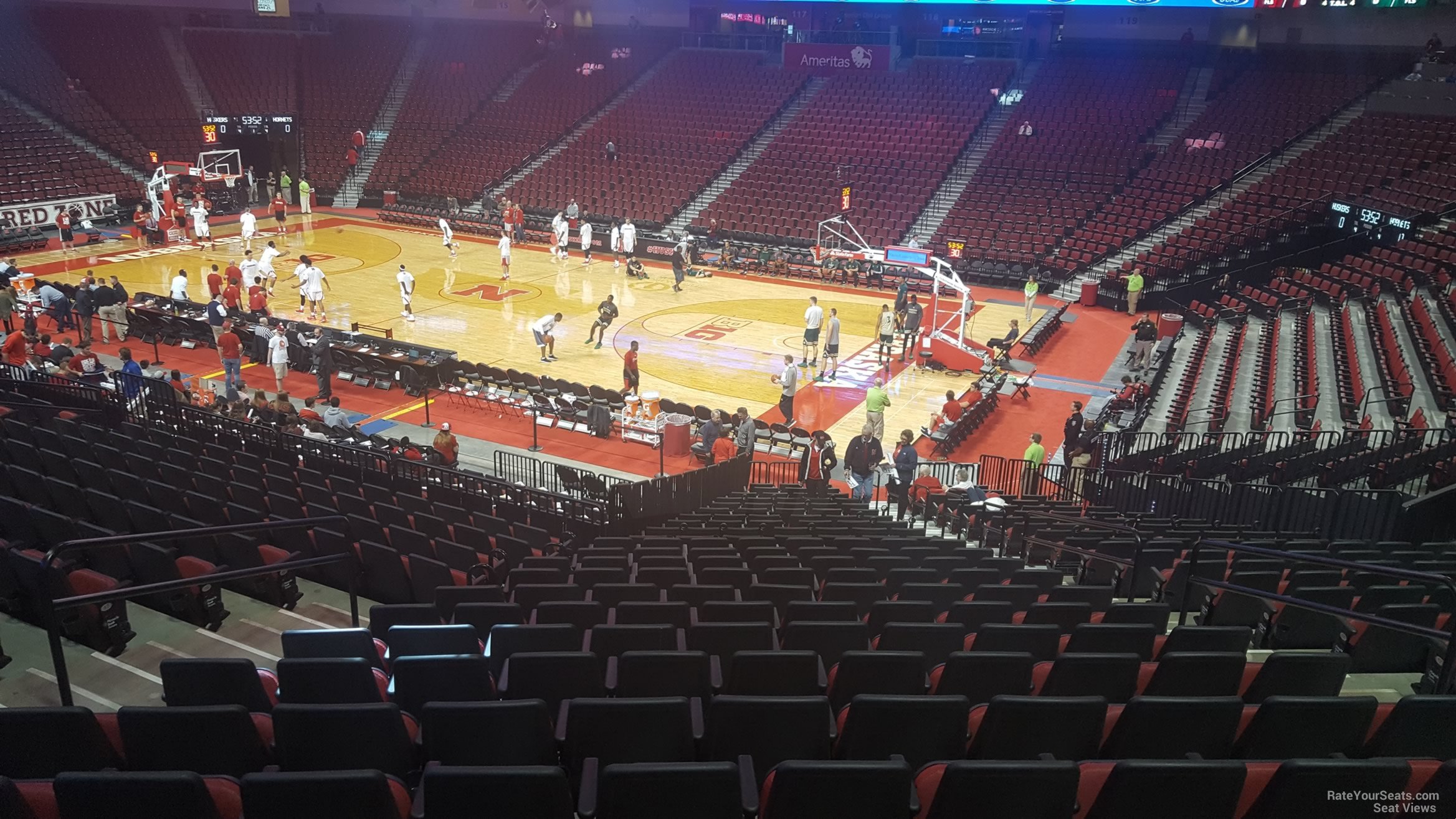 section 115, row 24 seat view  for basketball - pinnacle bank arena