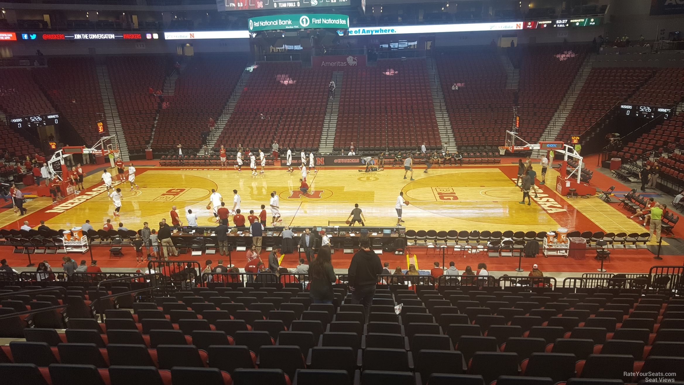 section 117, row 24 seat view  for basketball - pinnacle bank arena