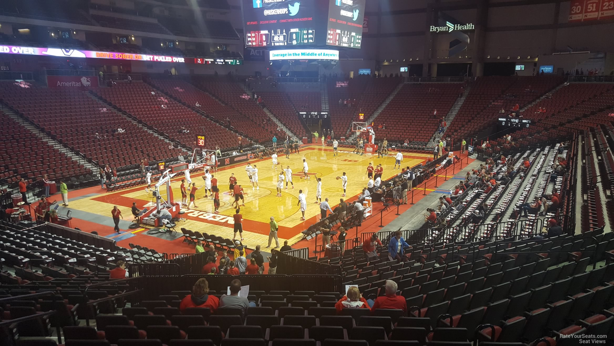 section 121, row 24 seat view  for basketball - pinnacle bank arena