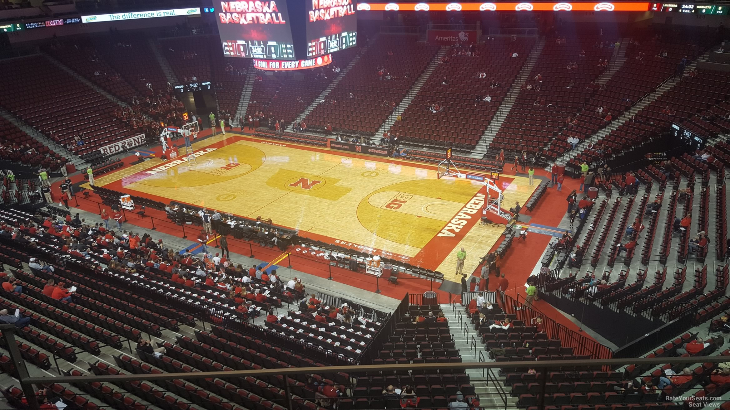section 201, row 3 seat view  for basketball - pinnacle bank arena