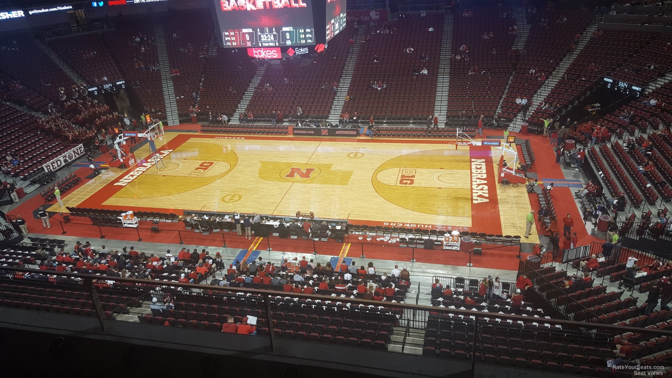 section 203, row 3 seat view  for basketball - pinnacle bank arena