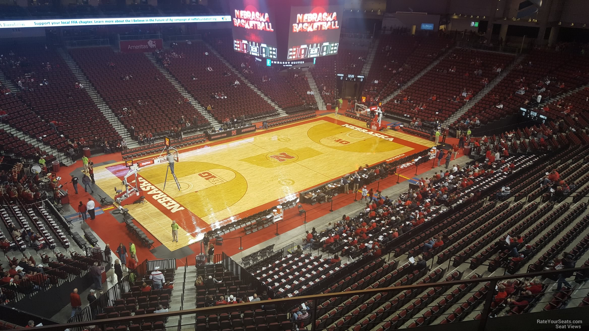 section 207, row 3 seat view  for basketball - pinnacle bank arena