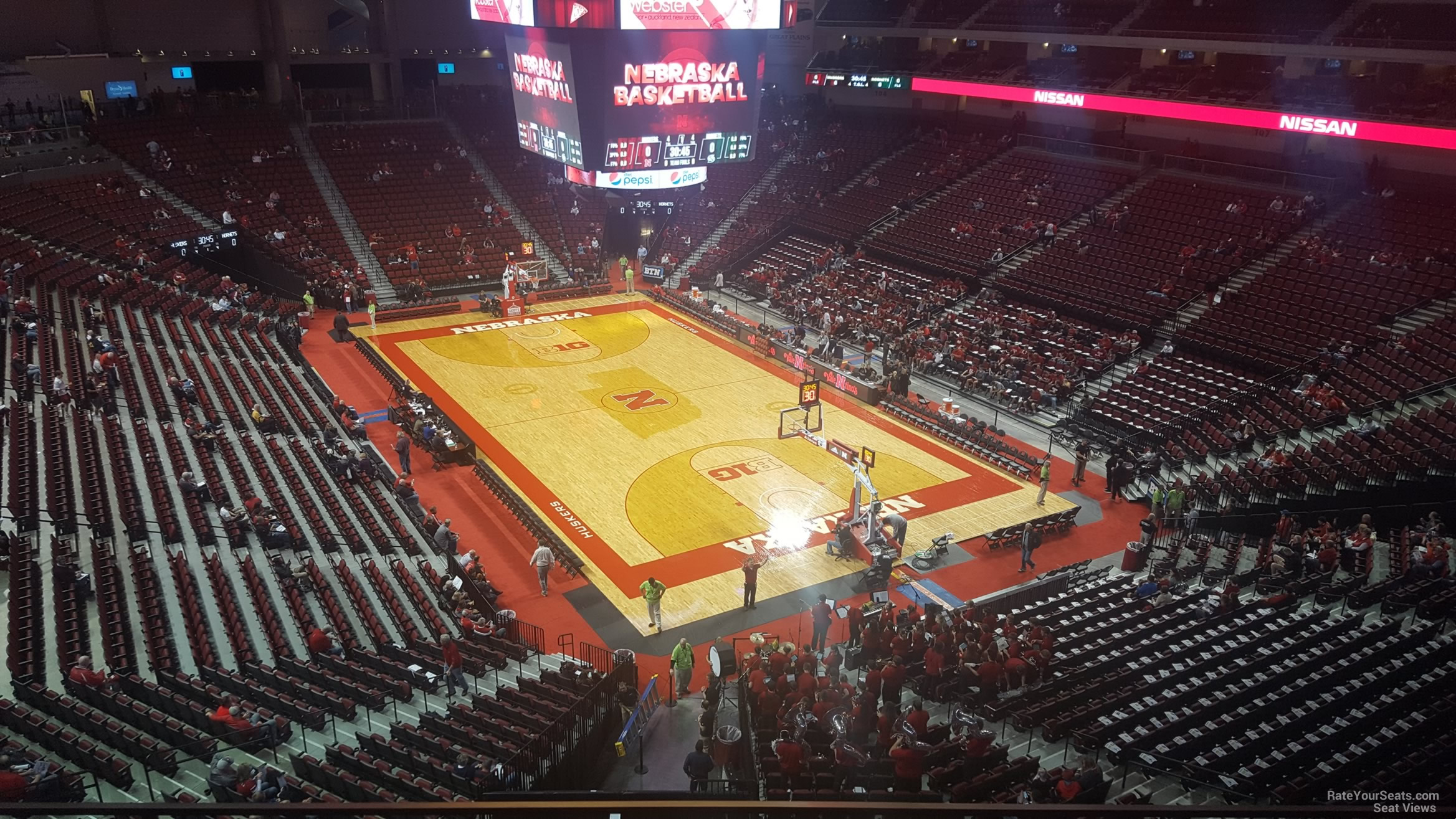 section 214, row 3 seat view  for basketball - pinnacle bank arena