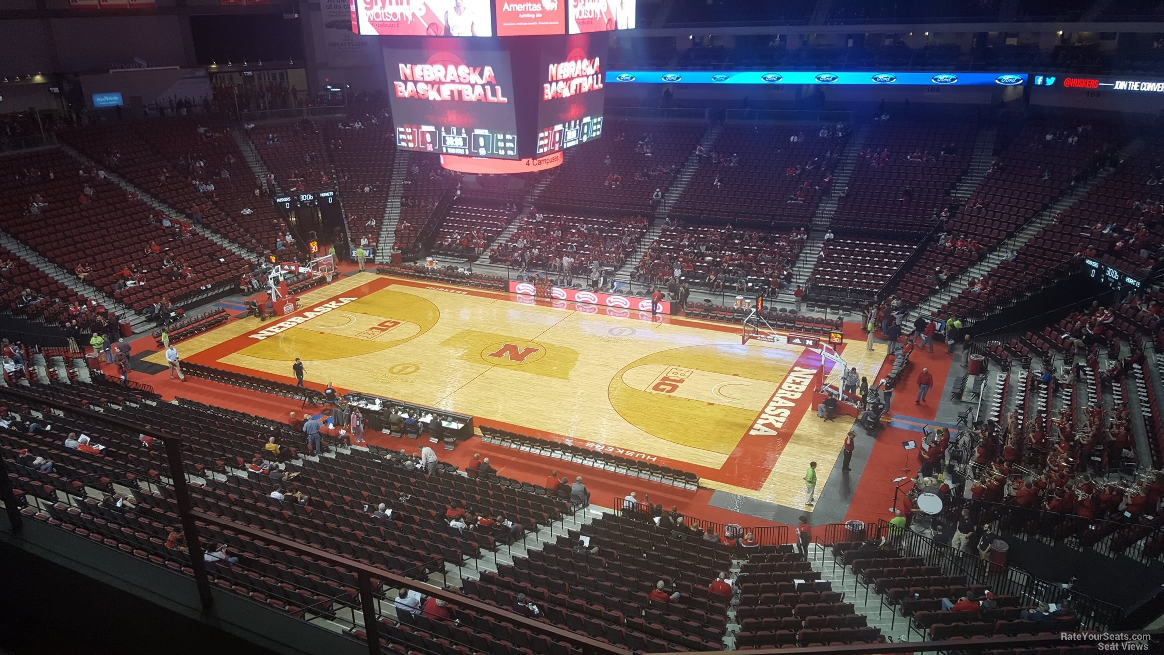 section 217, row 3 seat view  for basketball - pinnacle bank arena