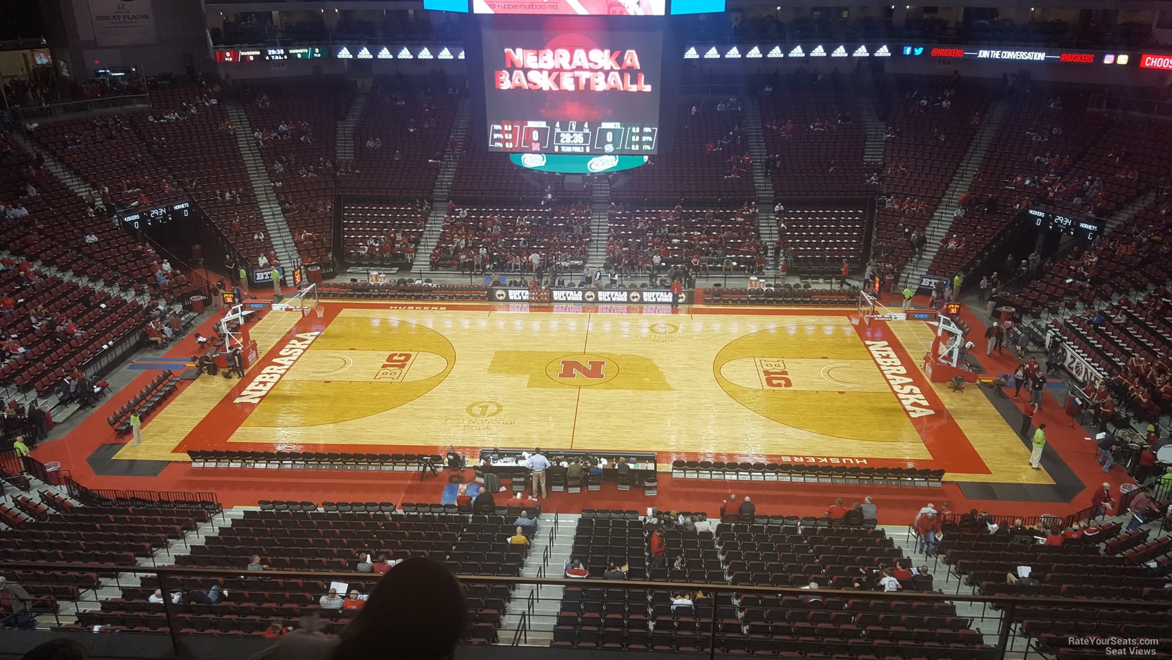 section 219, row 3 seat view  for basketball - pinnacle bank arena