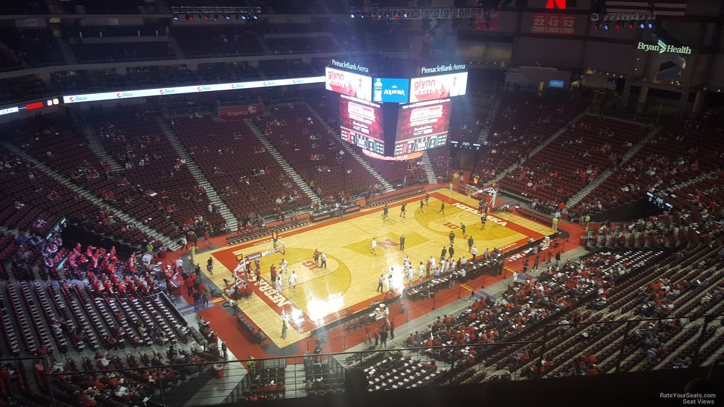section 307, row 6 seat view  for basketball - pinnacle bank arena