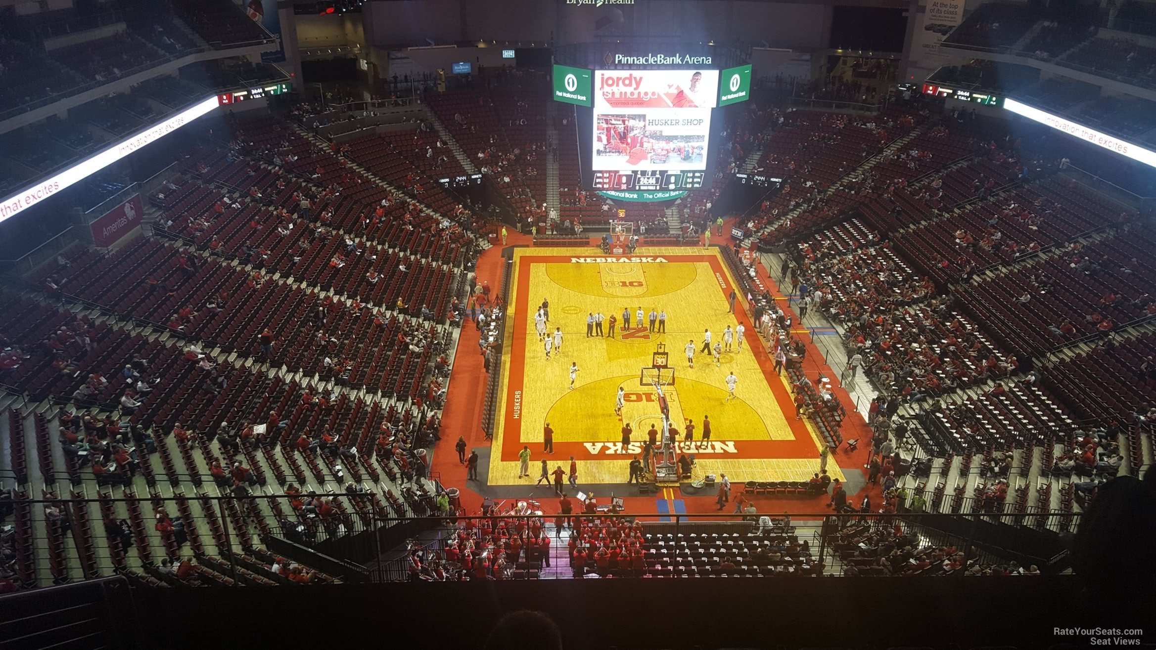 section 312, row 6 seat view  for basketball - pinnacle bank arena