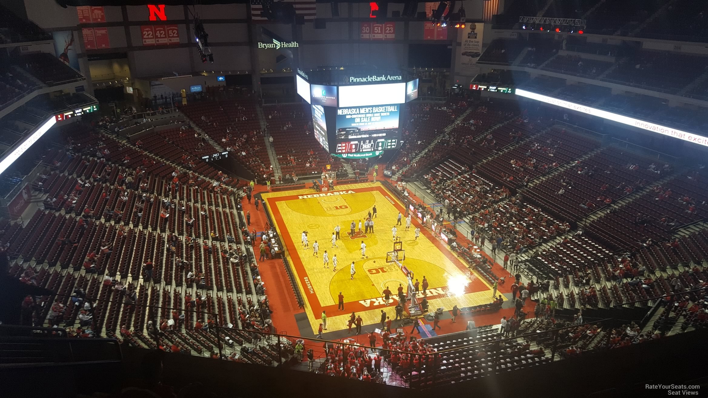 section 313, row 6 seat view  for basketball - pinnacle bank arena