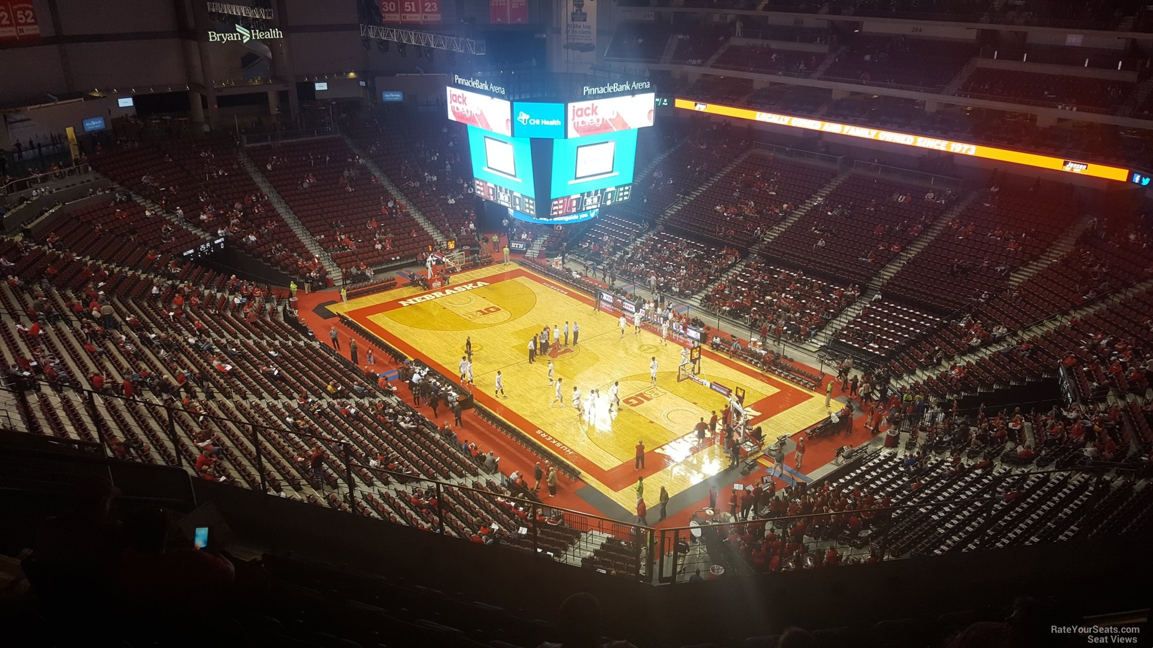 section 315, row 6 seat view  for basketball - pinnacle bank arena