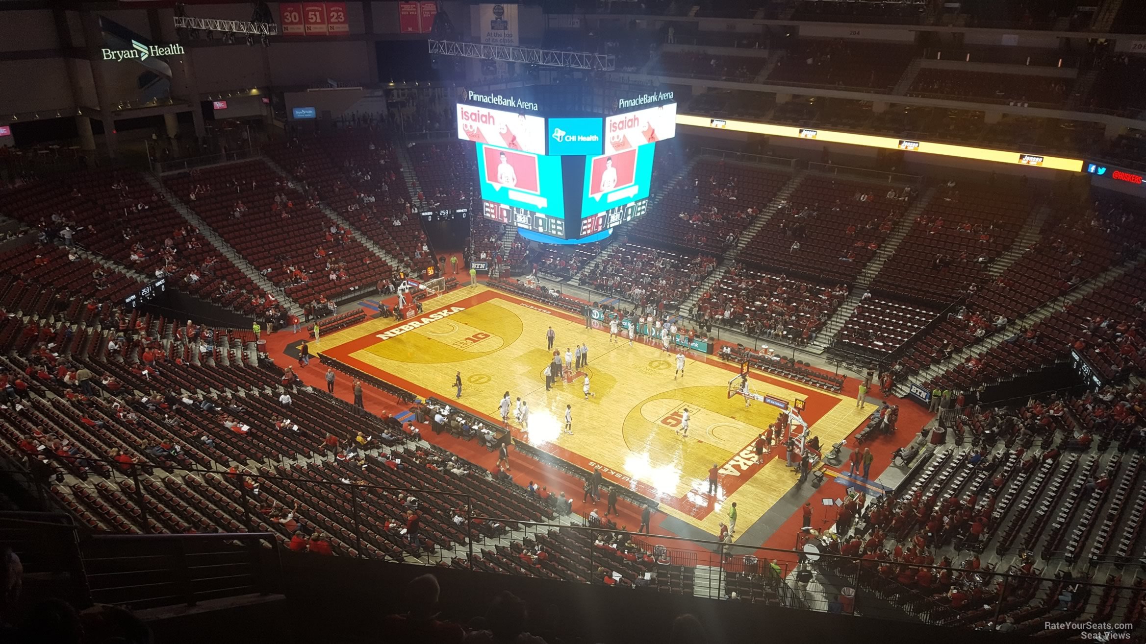 section 316, row 6 seat view  for basketball - pinnacle bank arena