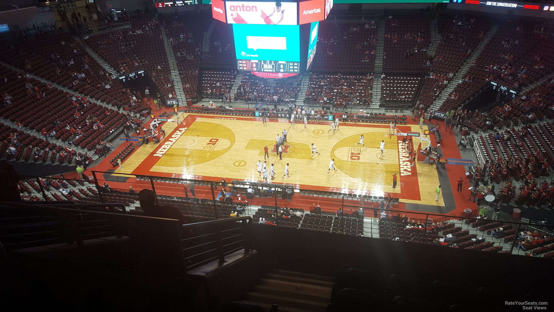 section 318, row 6 seat view  for basketball - pinnacle bank arena