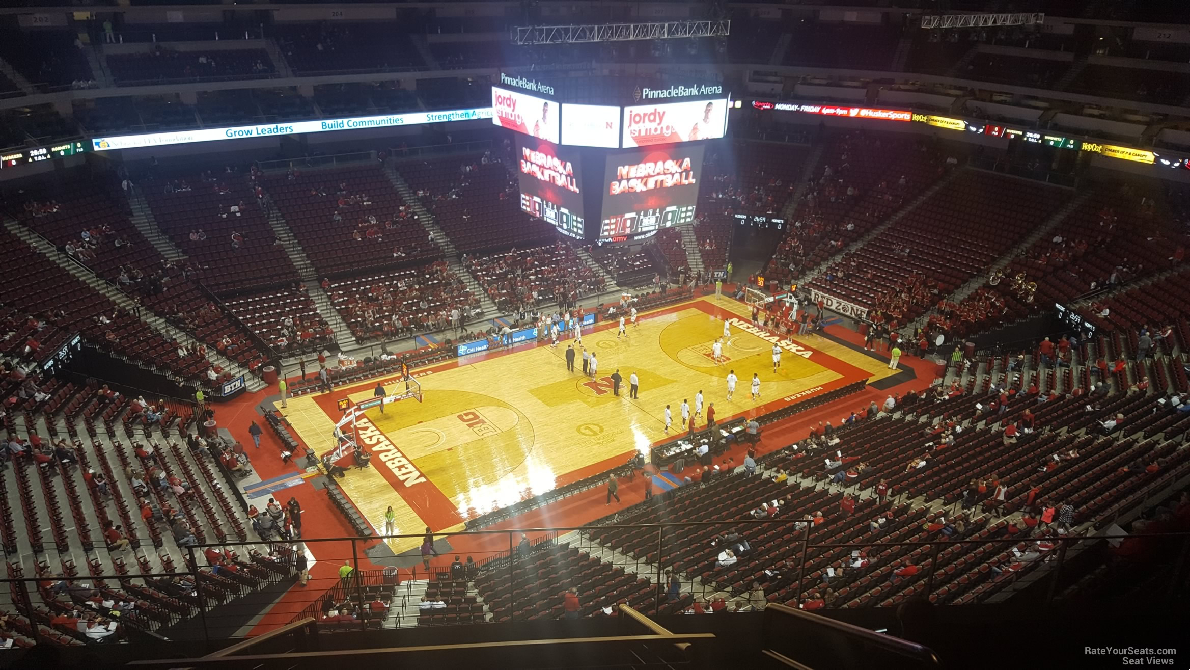 section 322, row 6 seat view  for basketball - pinnacle bank arena