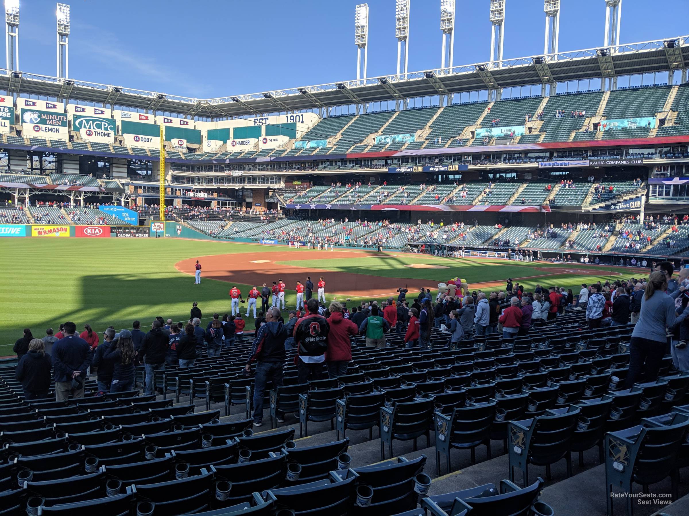 section 169, row aa seat view  - progressive field