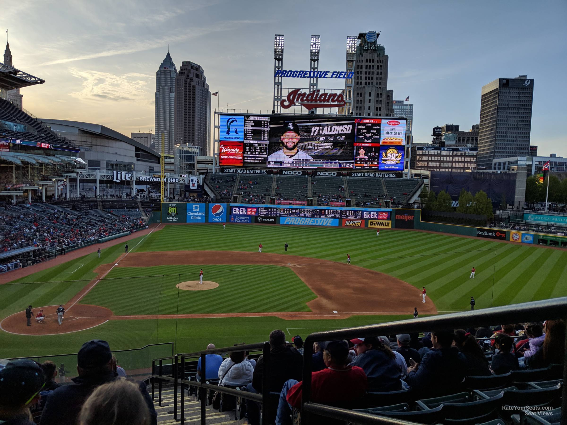 section 344, row m seat view  - progressive field