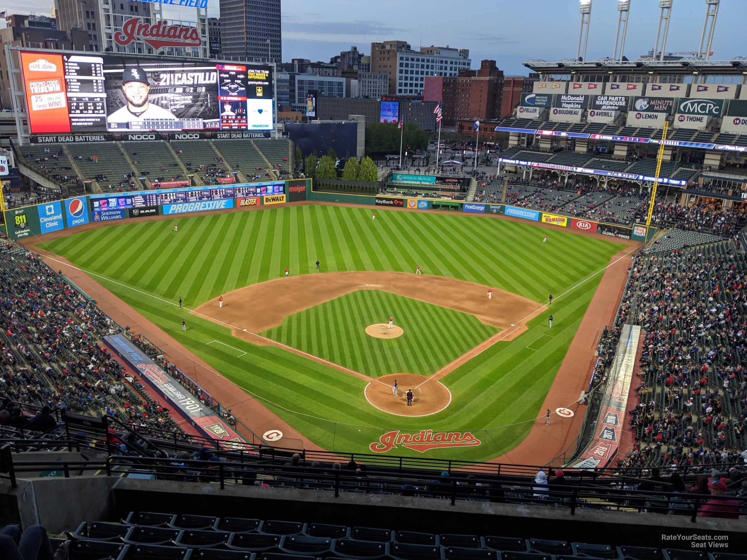 section 555, row h seat view  - progressive field
