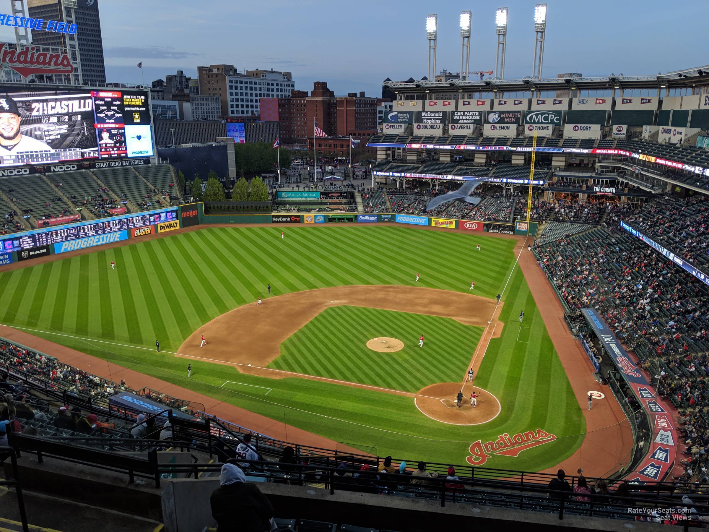 section 557, row f seat view  - progressive field