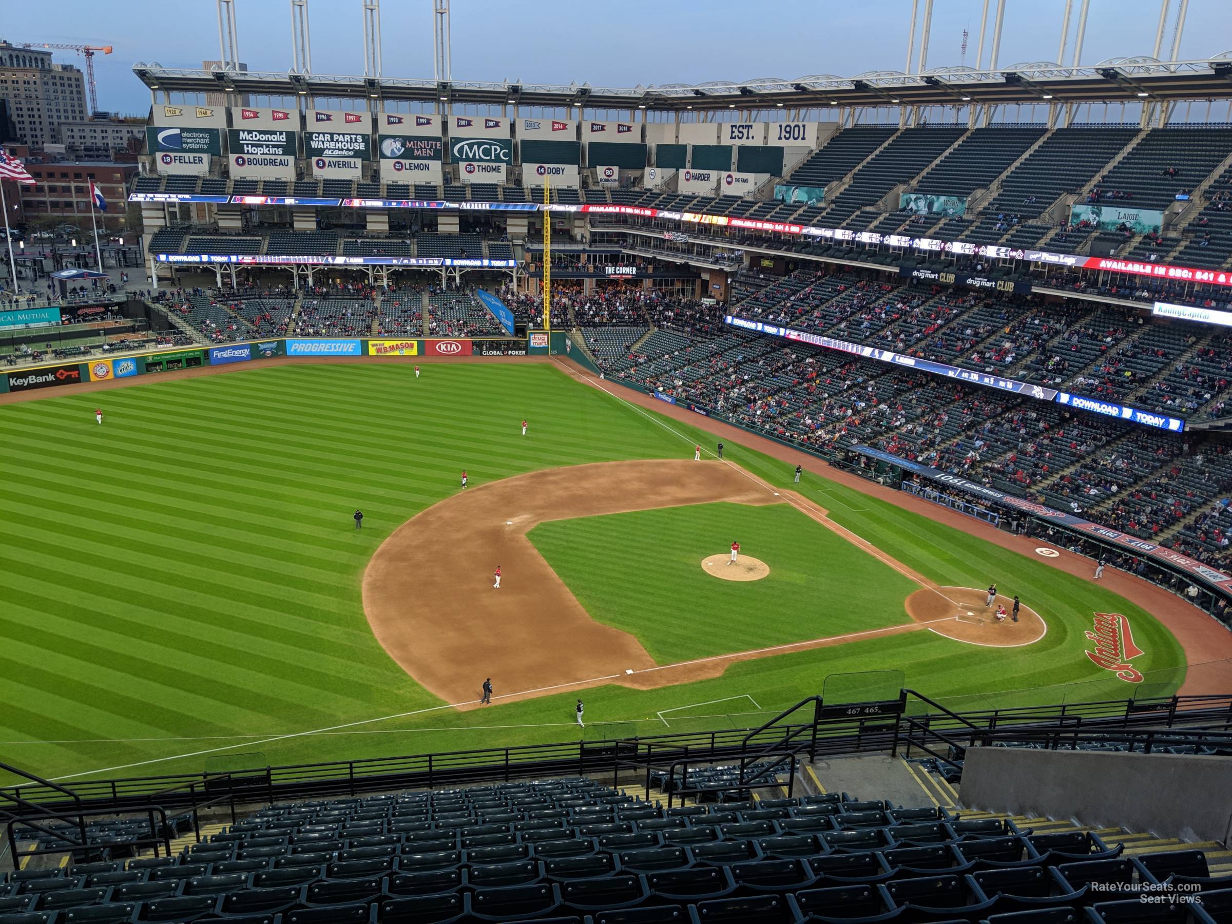 section 567, row j seat view  - progressive field