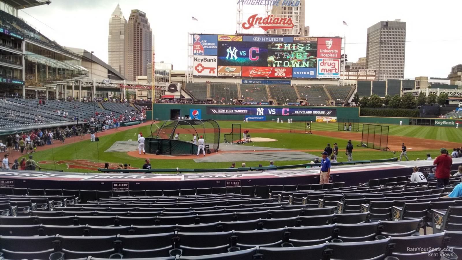 section 150, row v seat view  - progressive field