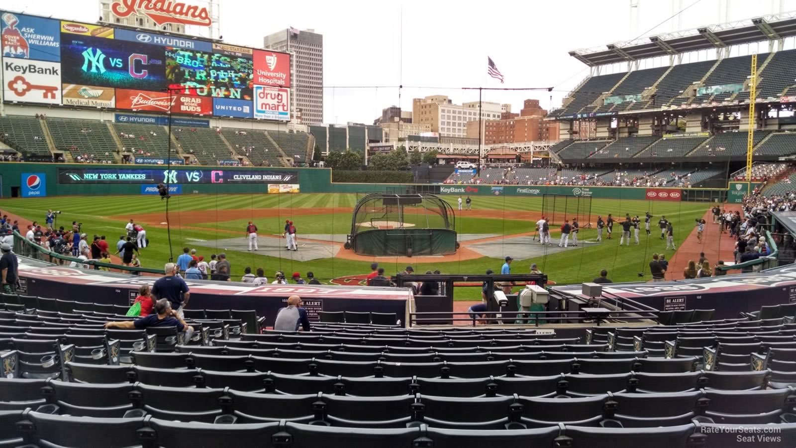 section 154, row v seat view  - progressive field