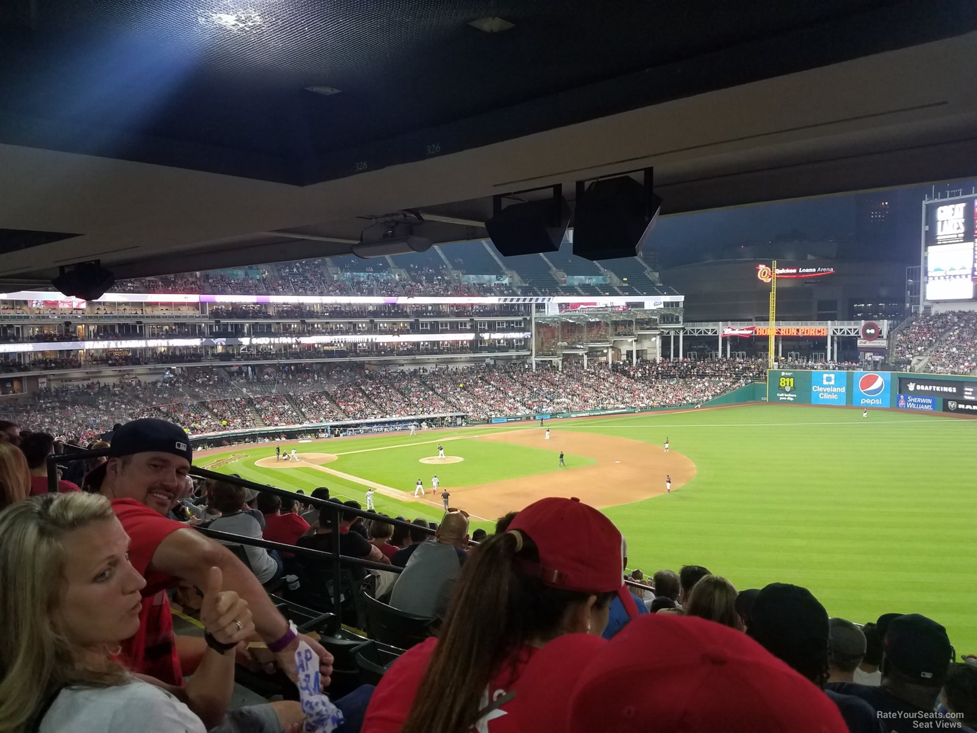 section 326, row t seat view  - progressive field