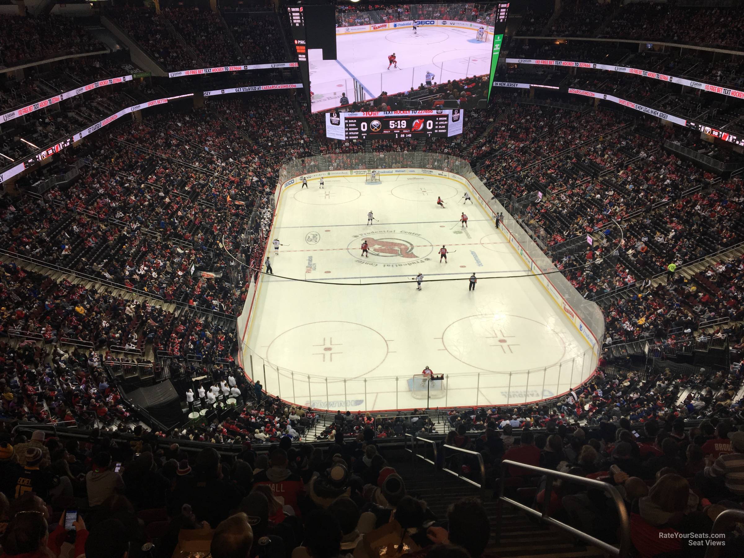 section 119, row 6 seat view  for hockey - prudential center