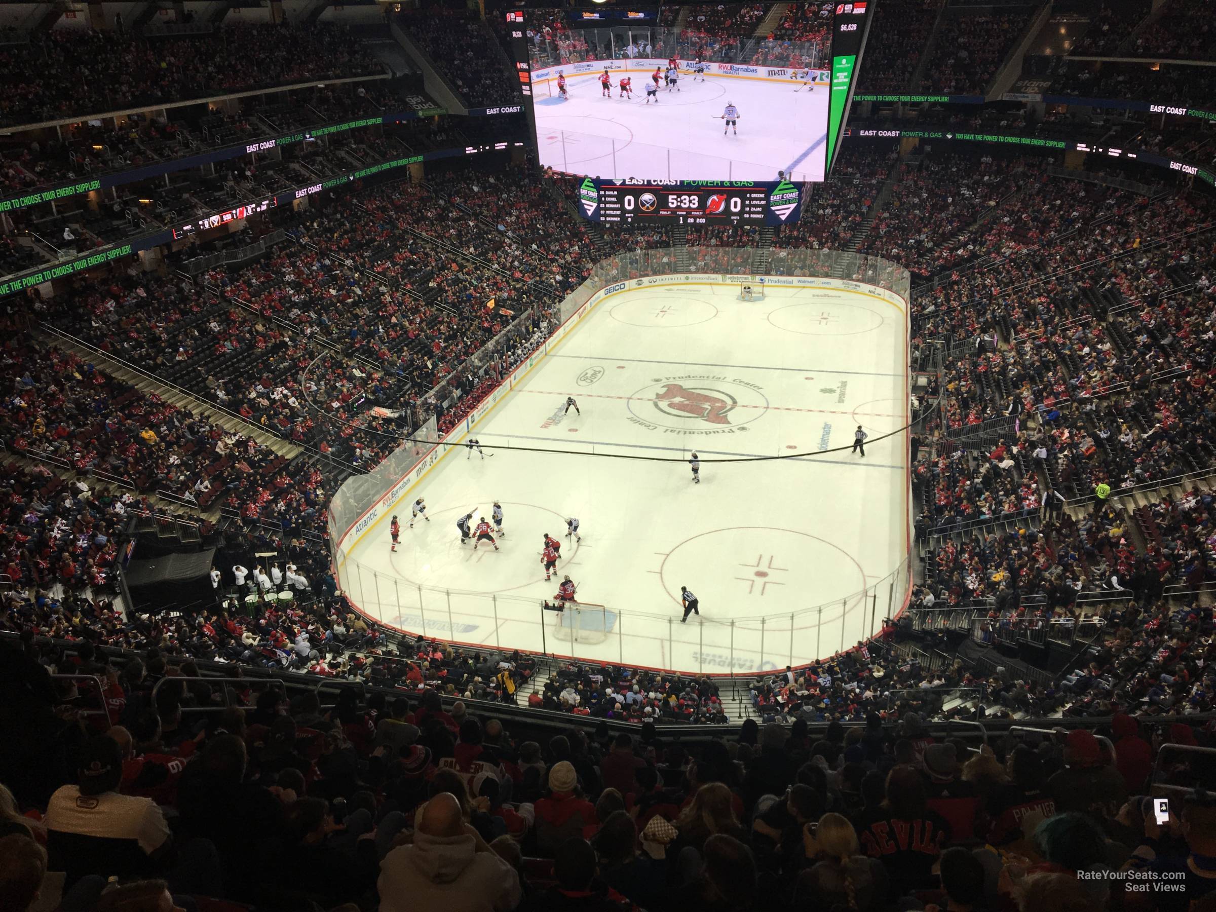 section 121, row 6 seat view  for hockey - prudential center