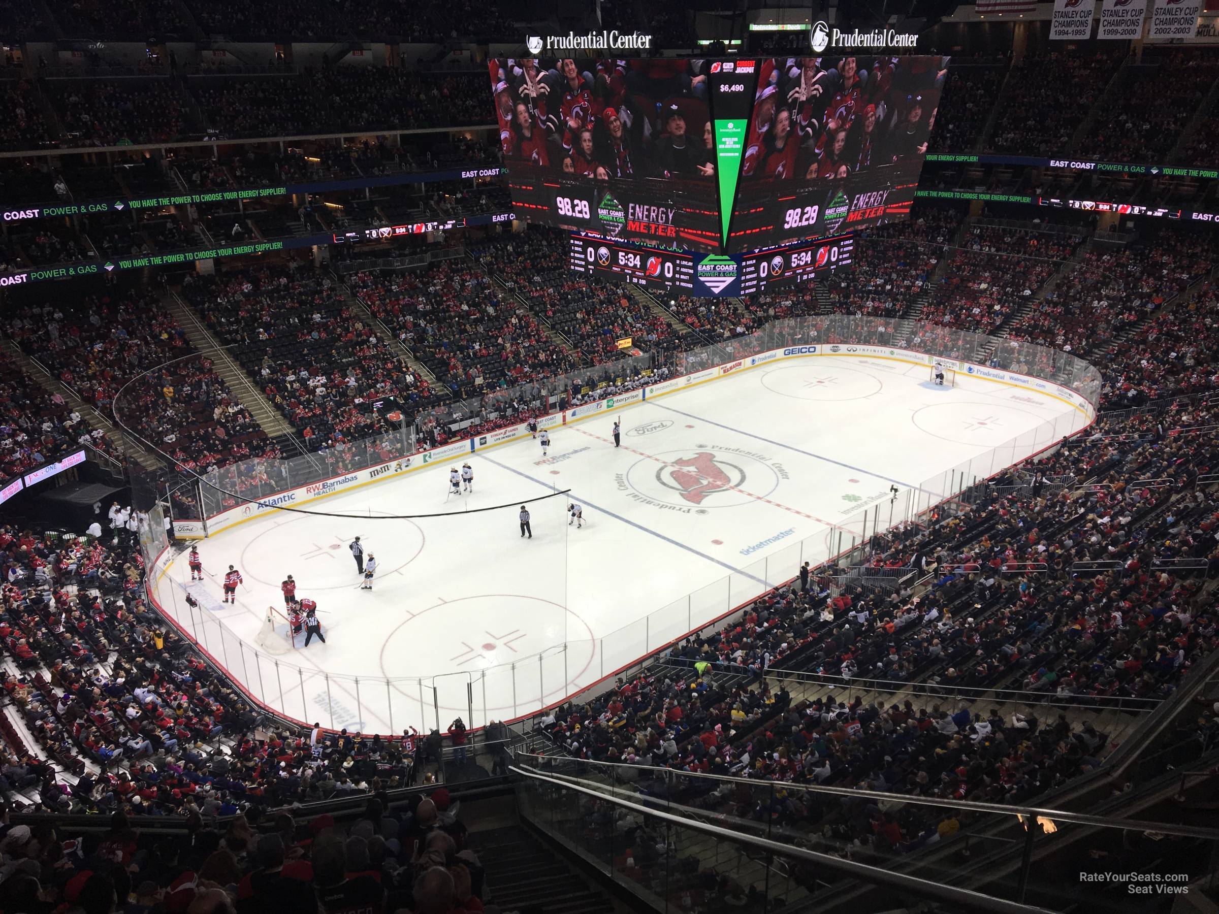 section 124, row 6 seat view  for hockey - prudential center