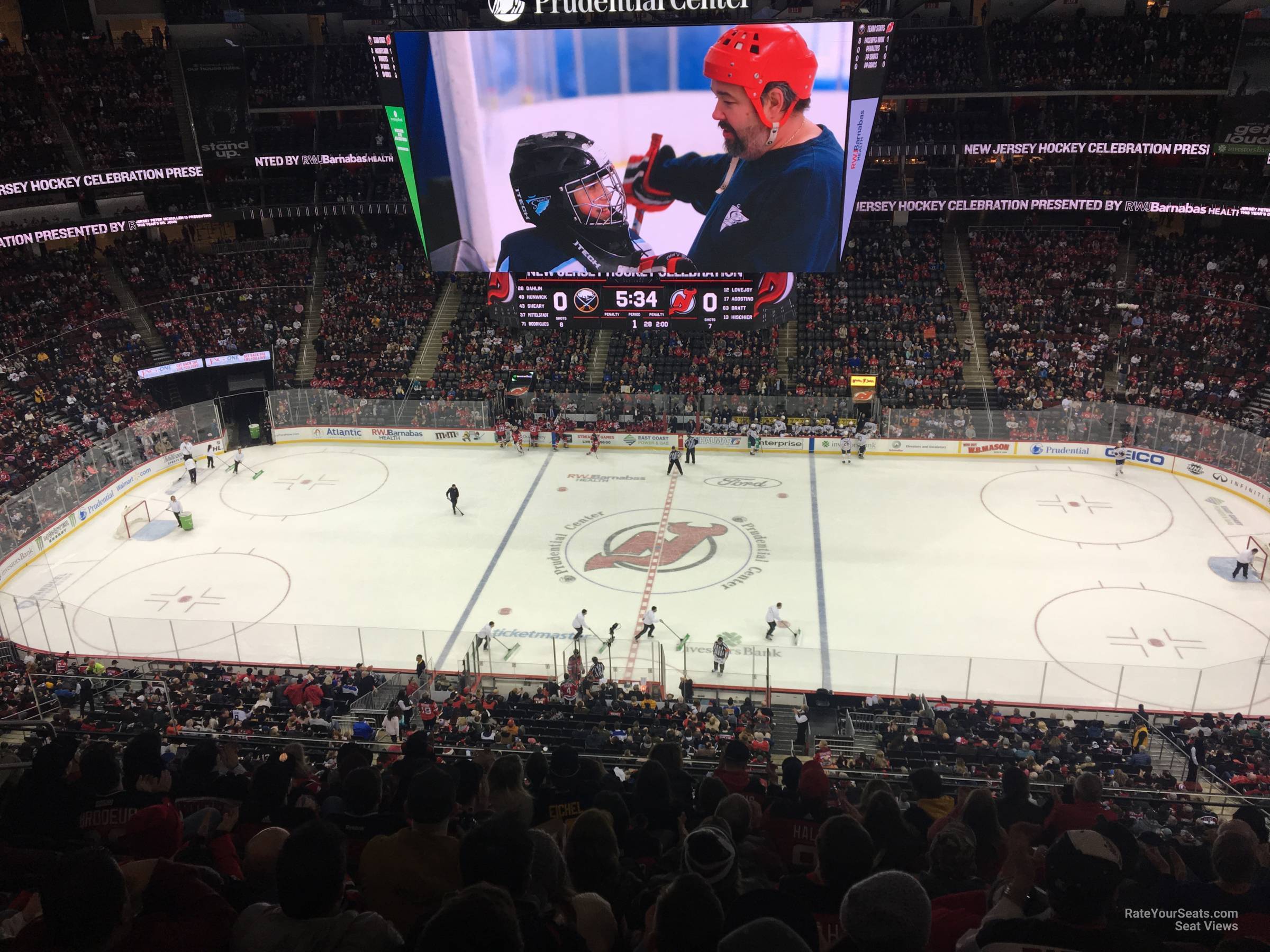 section 129, row 6 seat view  for hockey - prudential center