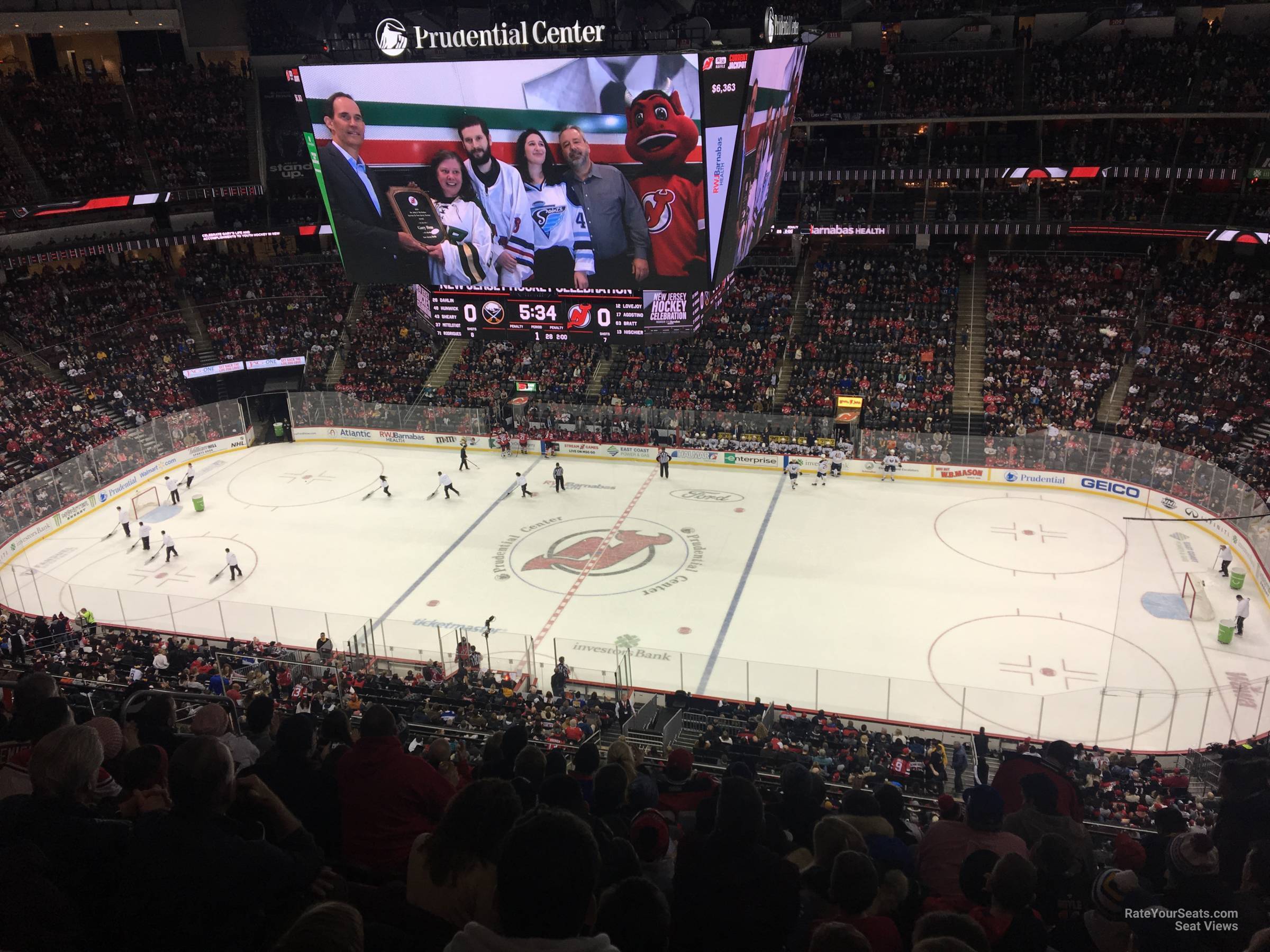 section 130, row 6 seat view  for hockey - prudential center