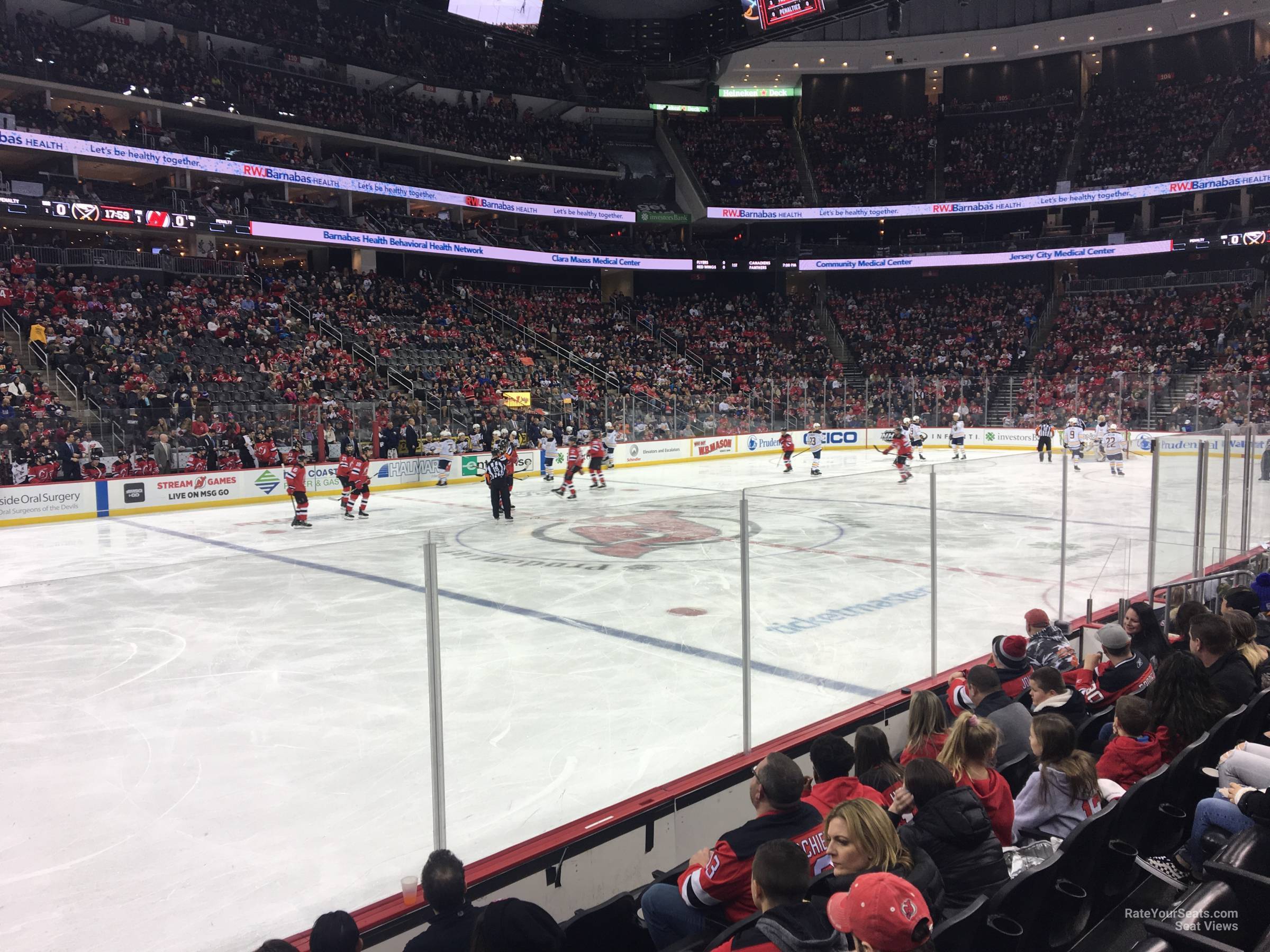 What are the best seats for a hockey game at the Prudential Center