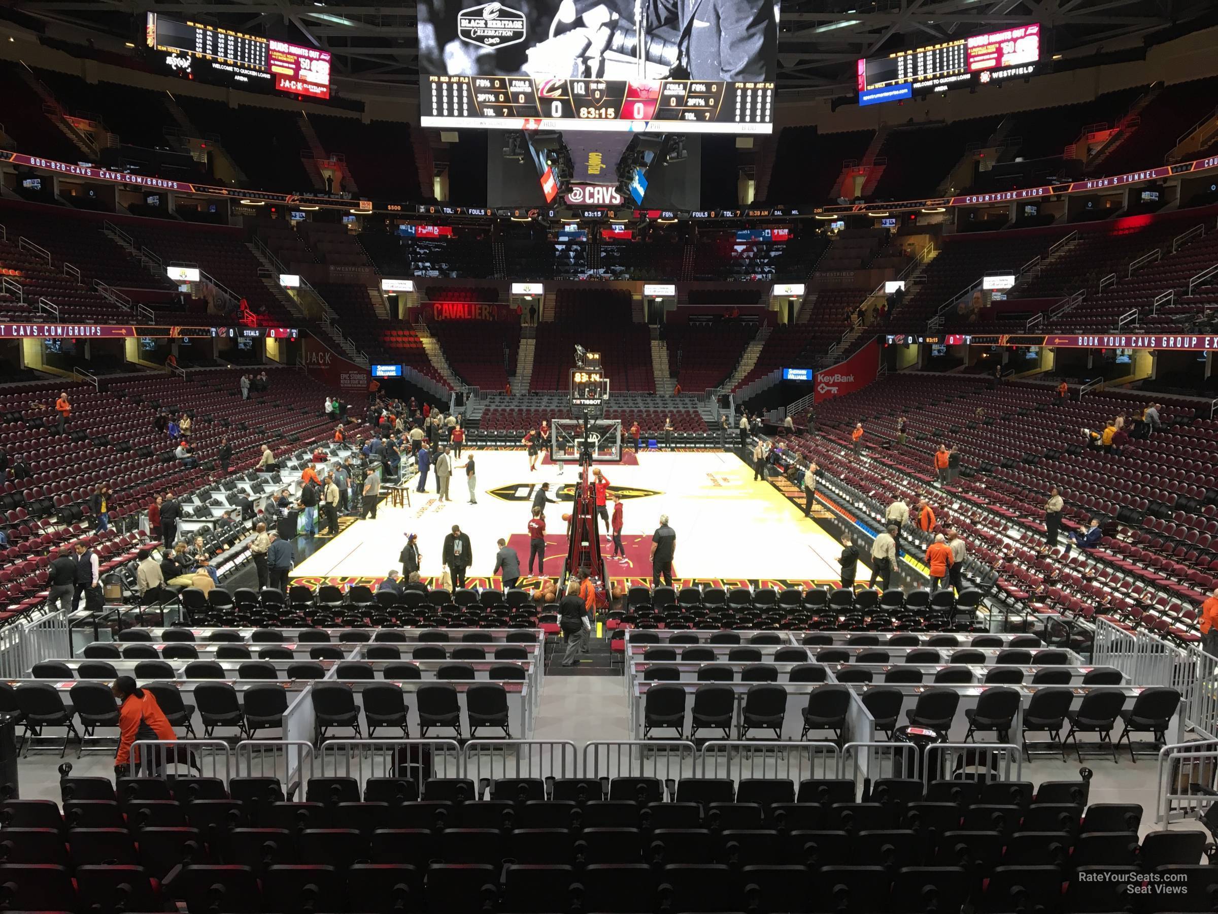 section 101, row 11 seat view  for basketball - rocket arena