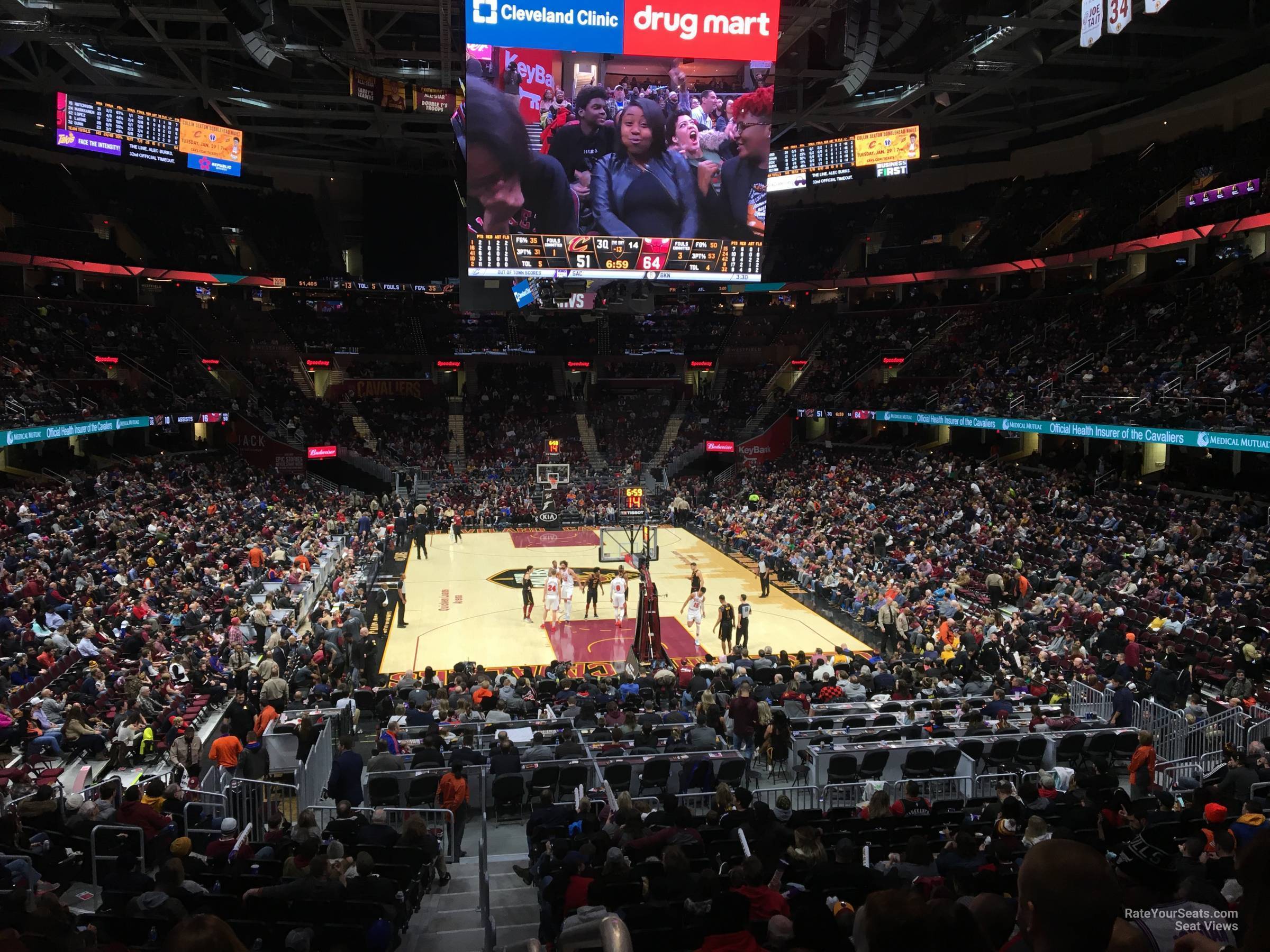 section m101, row 1 seat view  for basketball - rocket mortgage fieldhouse