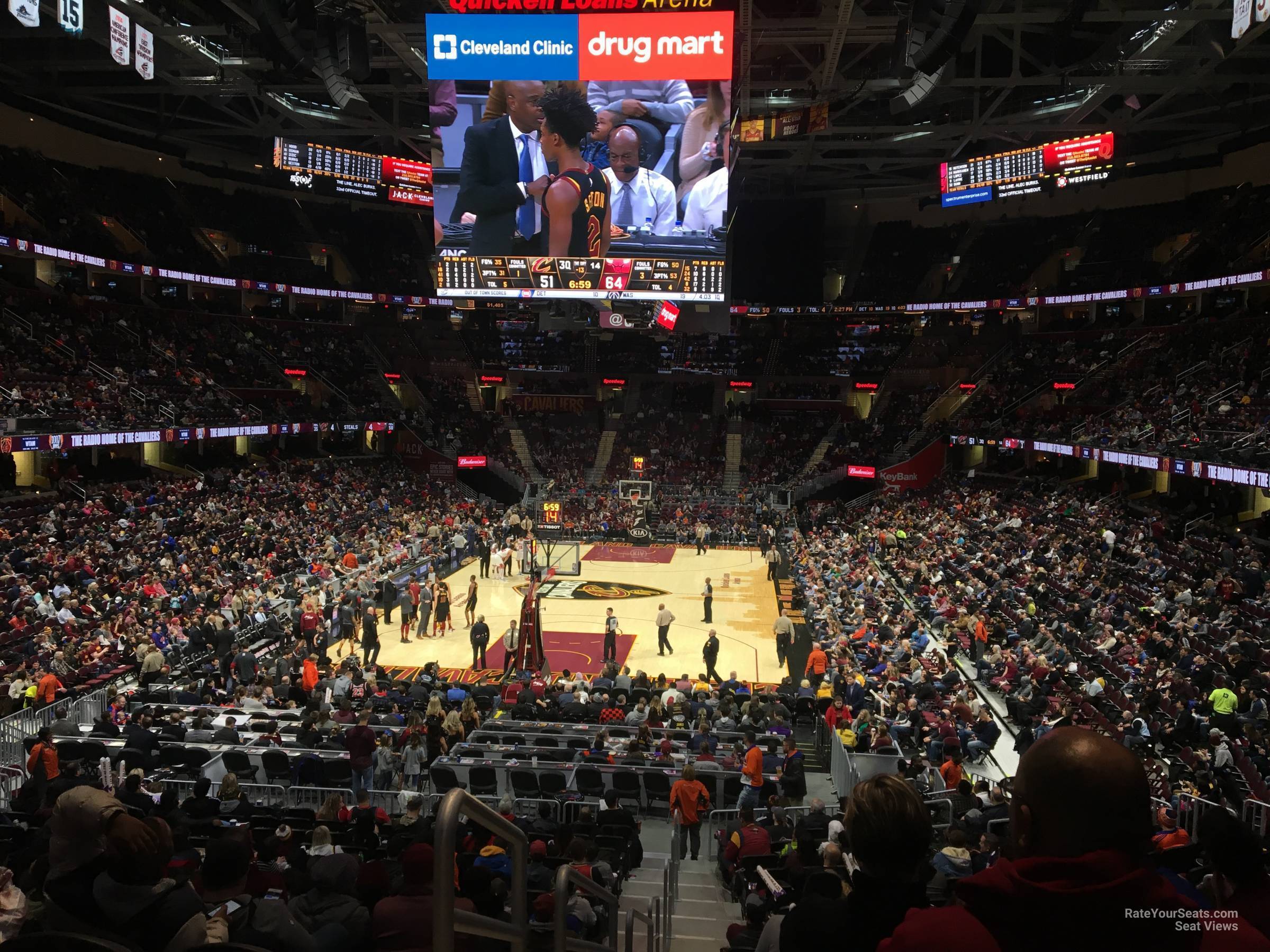 section m126, row 1 seat view  for basketball - rocket mortgage fieldhouse