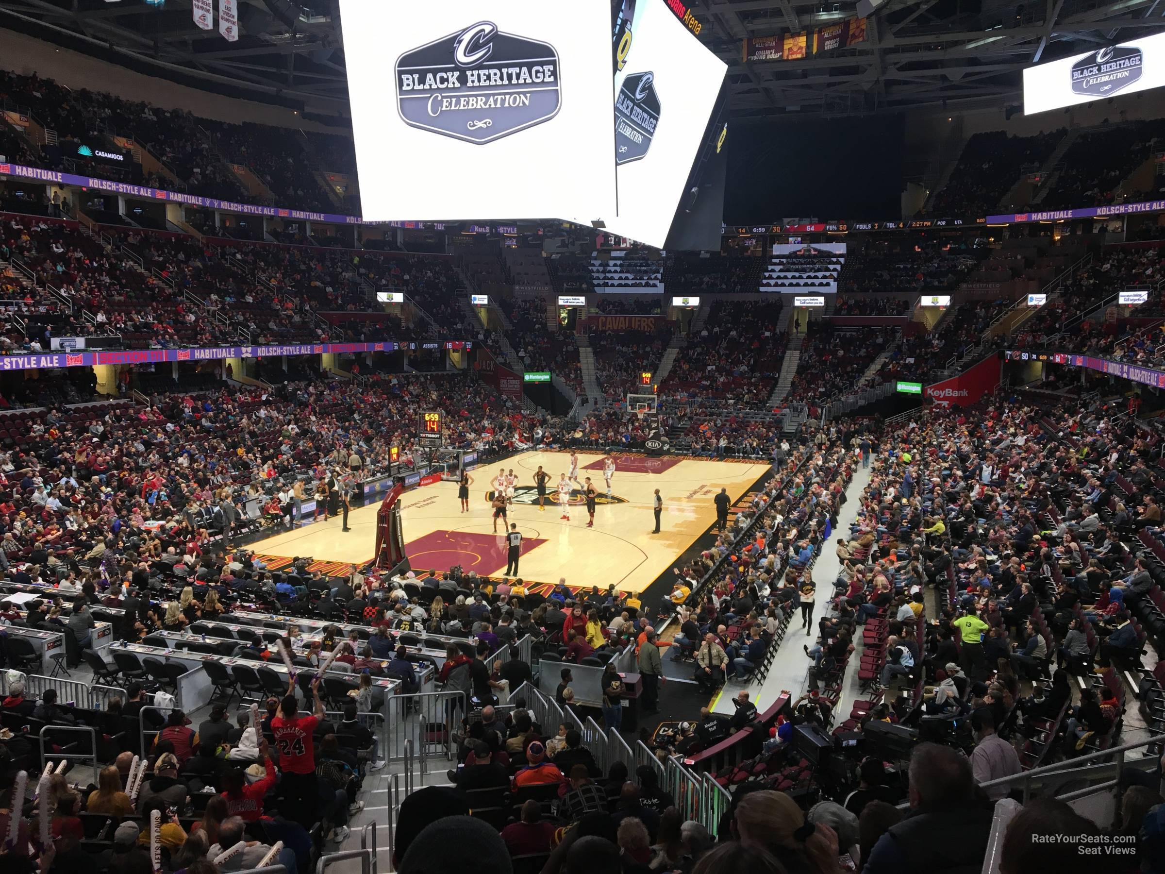 section m125, row 1 seat view  for basketball - rocket mortgage fieldhouse