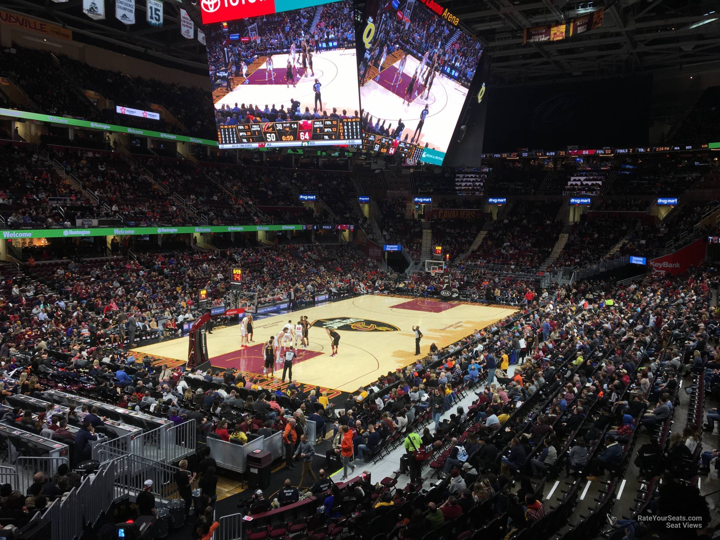 section m124, row 1 seat view  for basketball - rocket arena