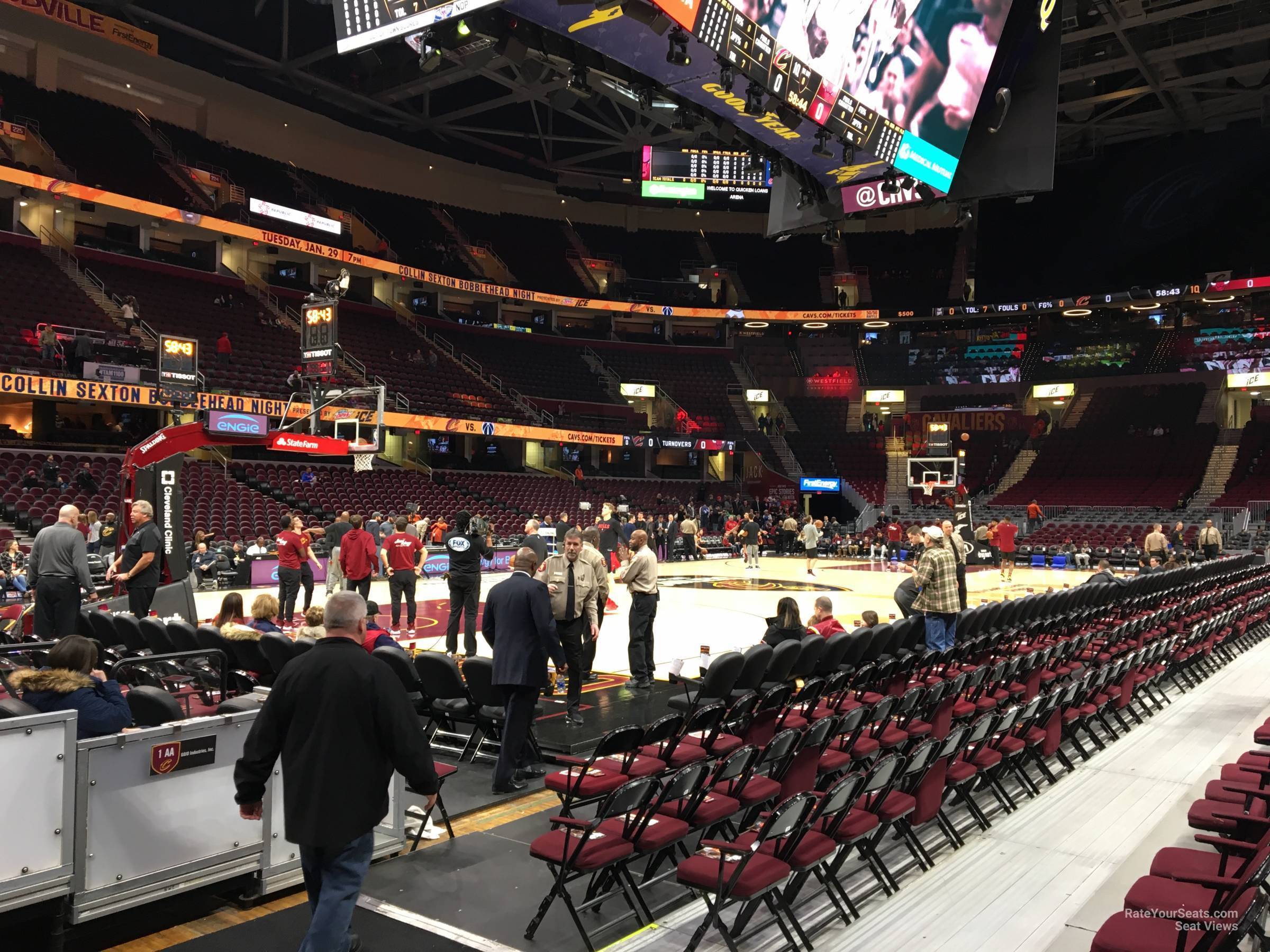 section 123, row 1 seat view  for basketball - rocket mortgage fieldhouse