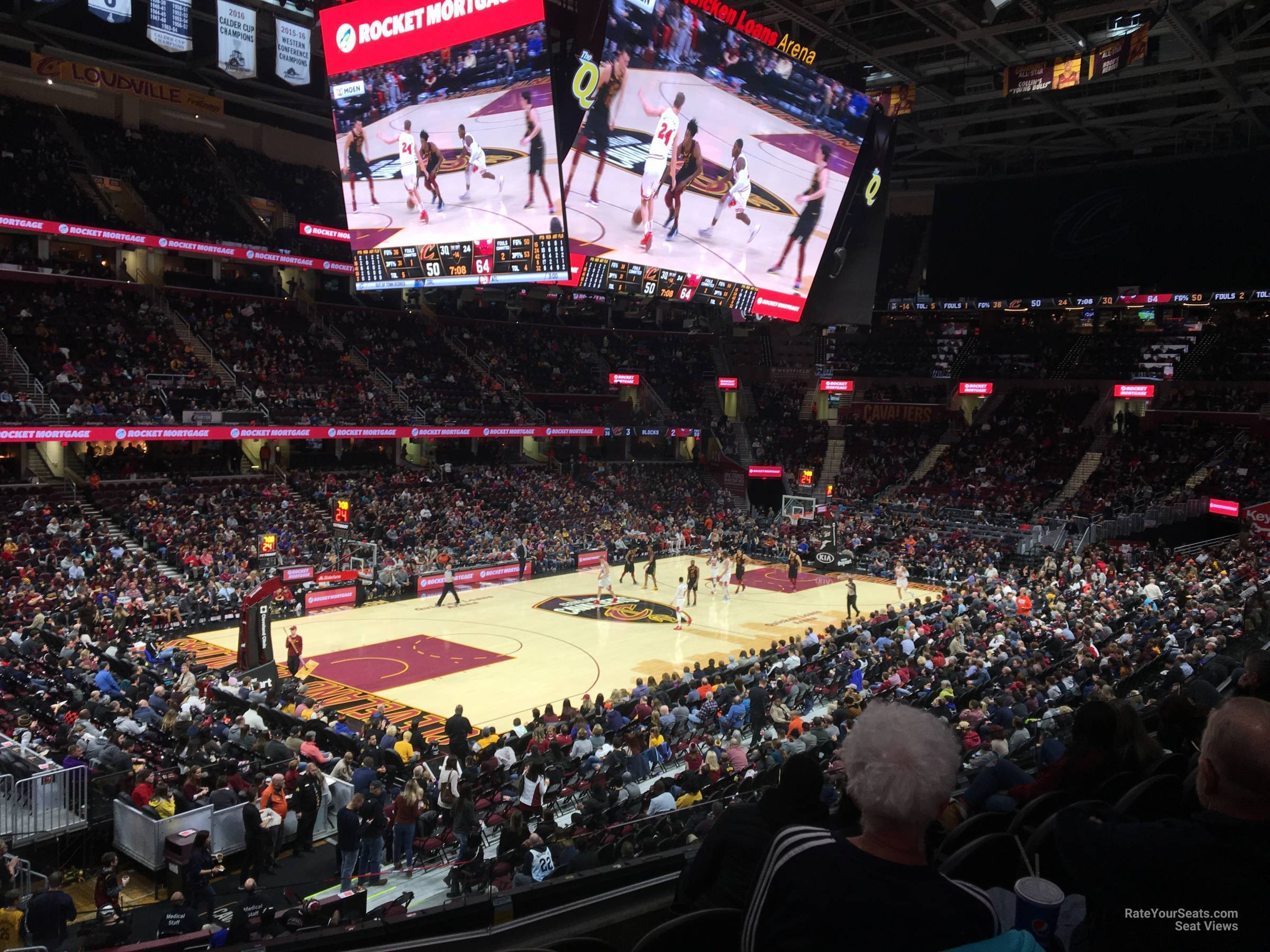 section m123, row 1 seat view  for basketball - rocket mortgage fieldhouse