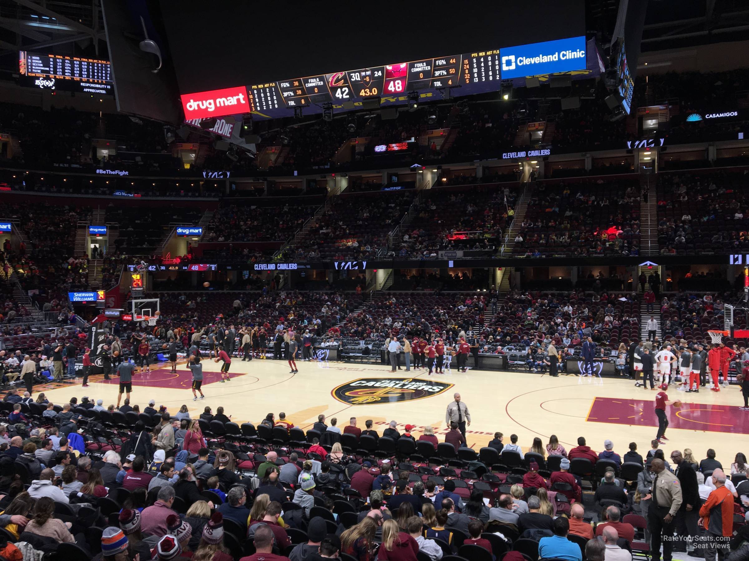 section 120, row 14 seat view  for basketball - rocket mortgage fieldhouse