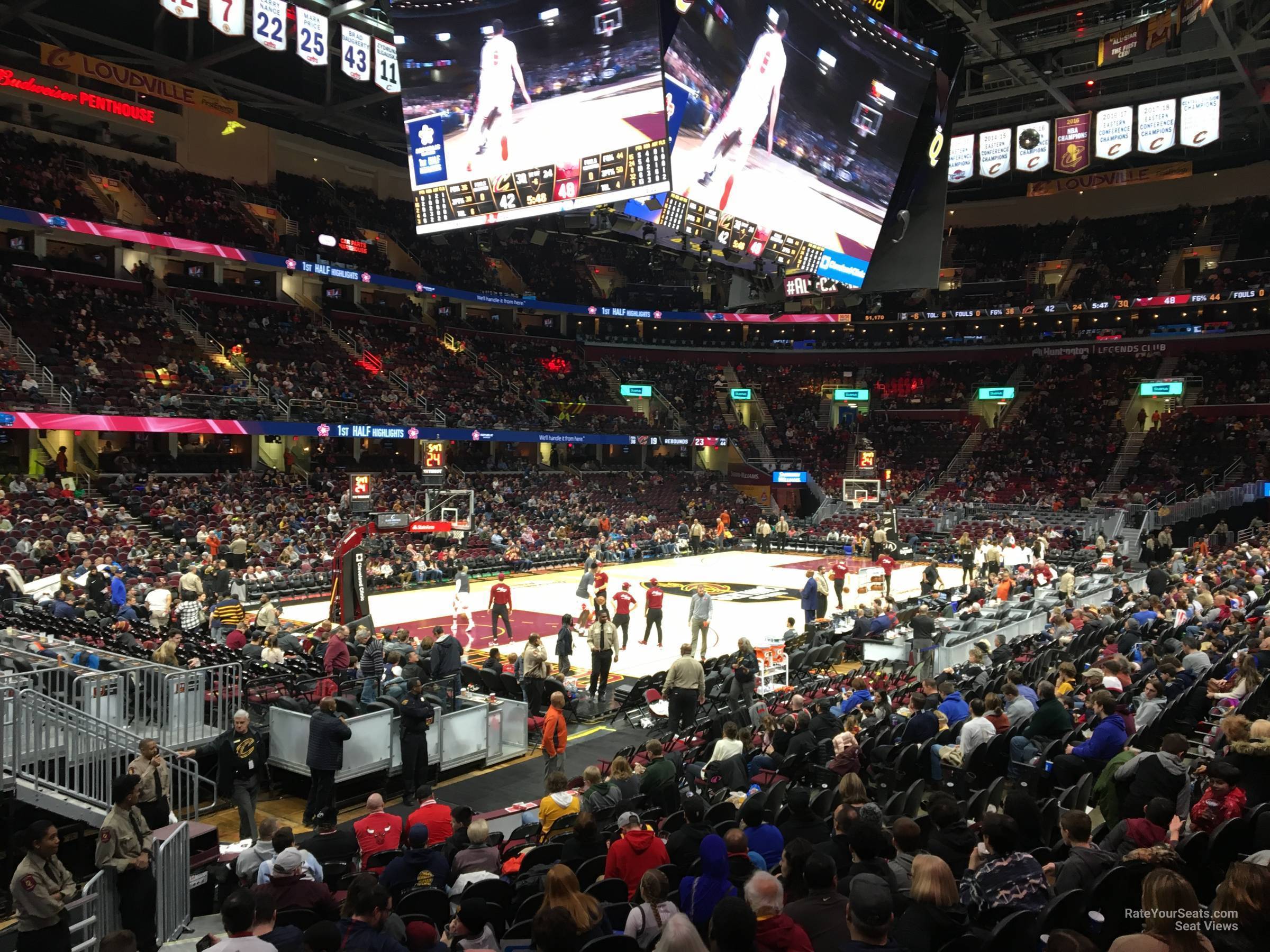 section 110, row 14 seat view  for basketball - rocket mortgage fieldhouse
