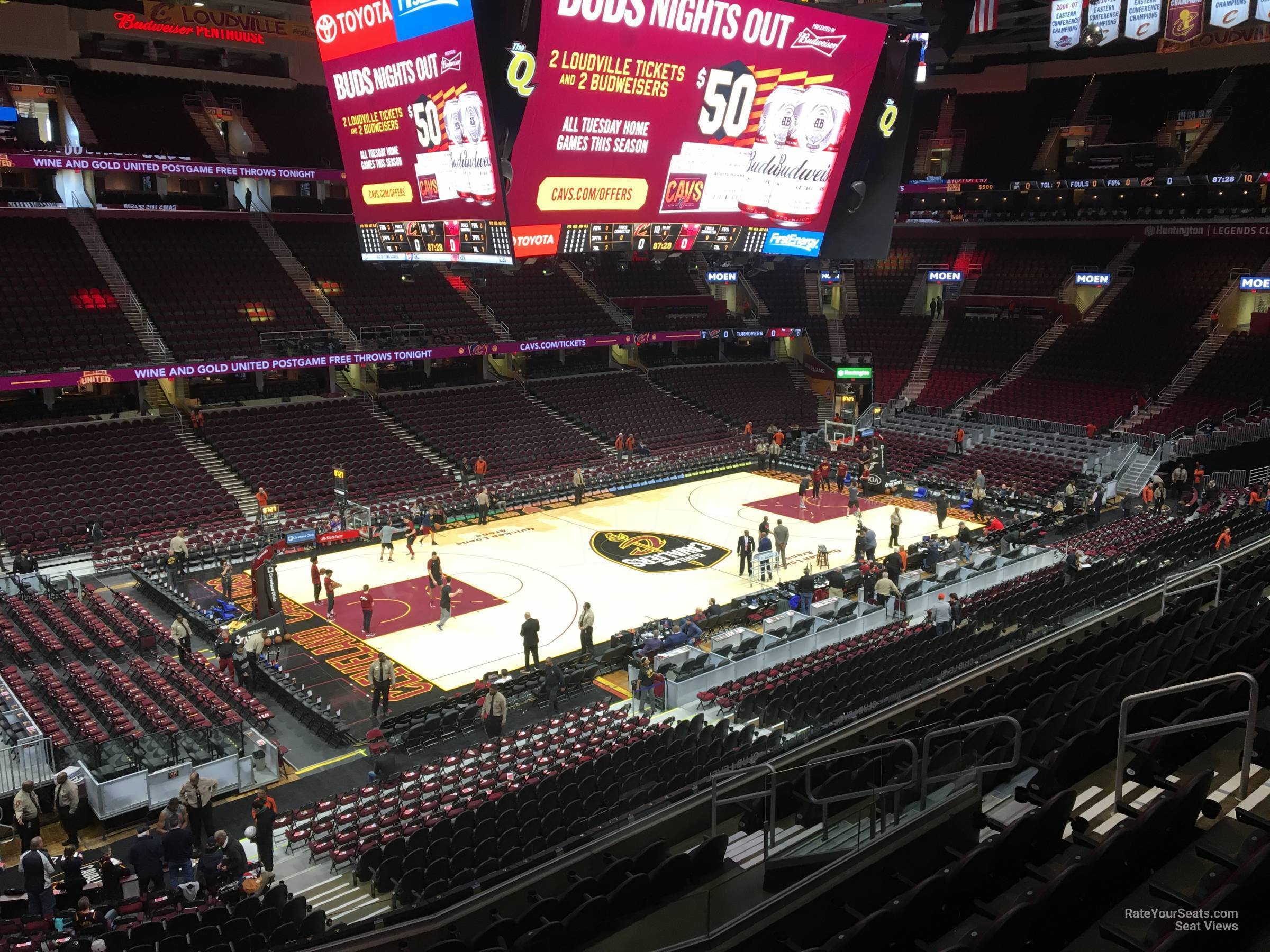 section m110, row 11 seat view  for basketball - rocket arena