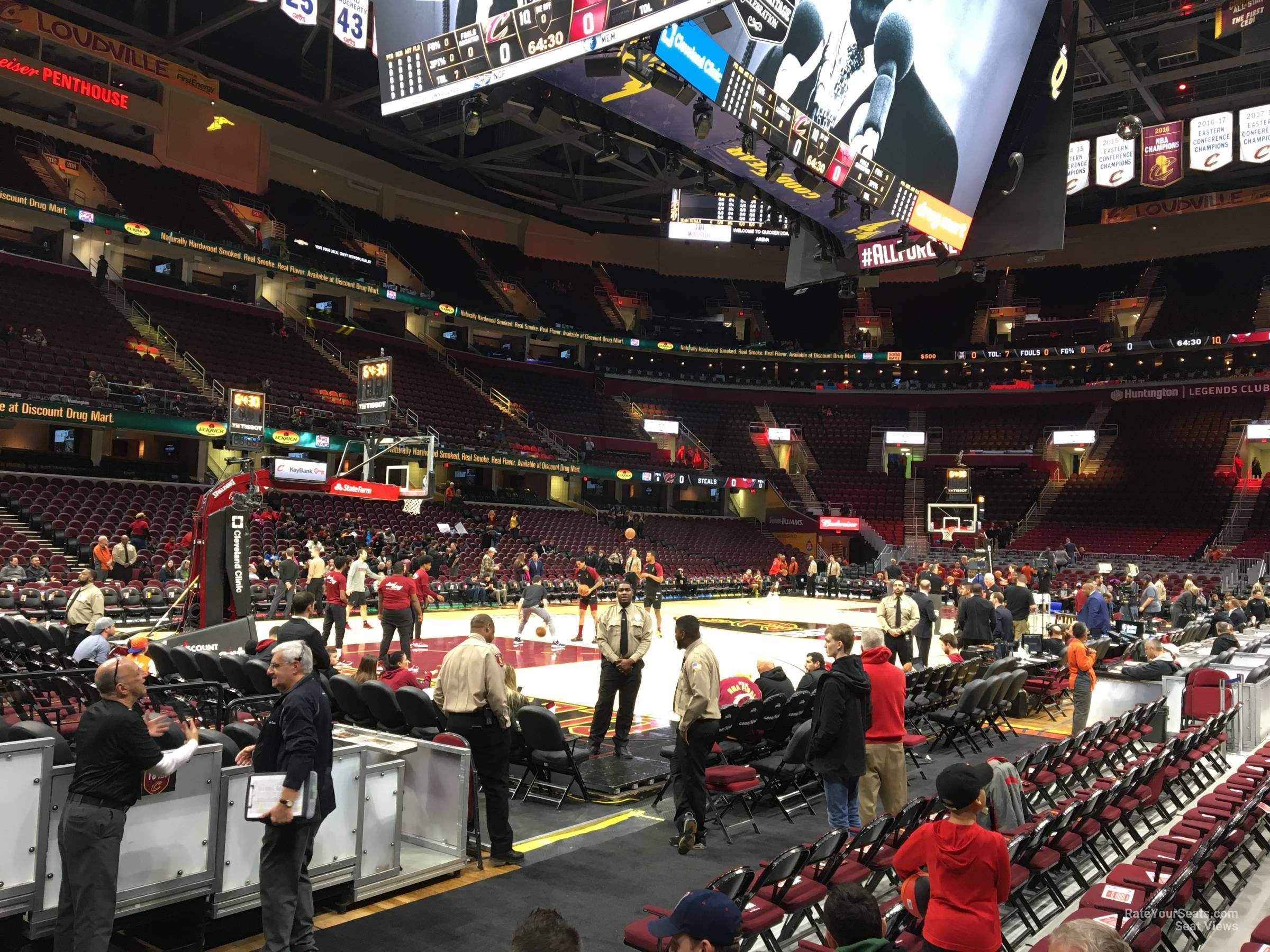 section 110, row 5 seat view for basketball - rocket arena