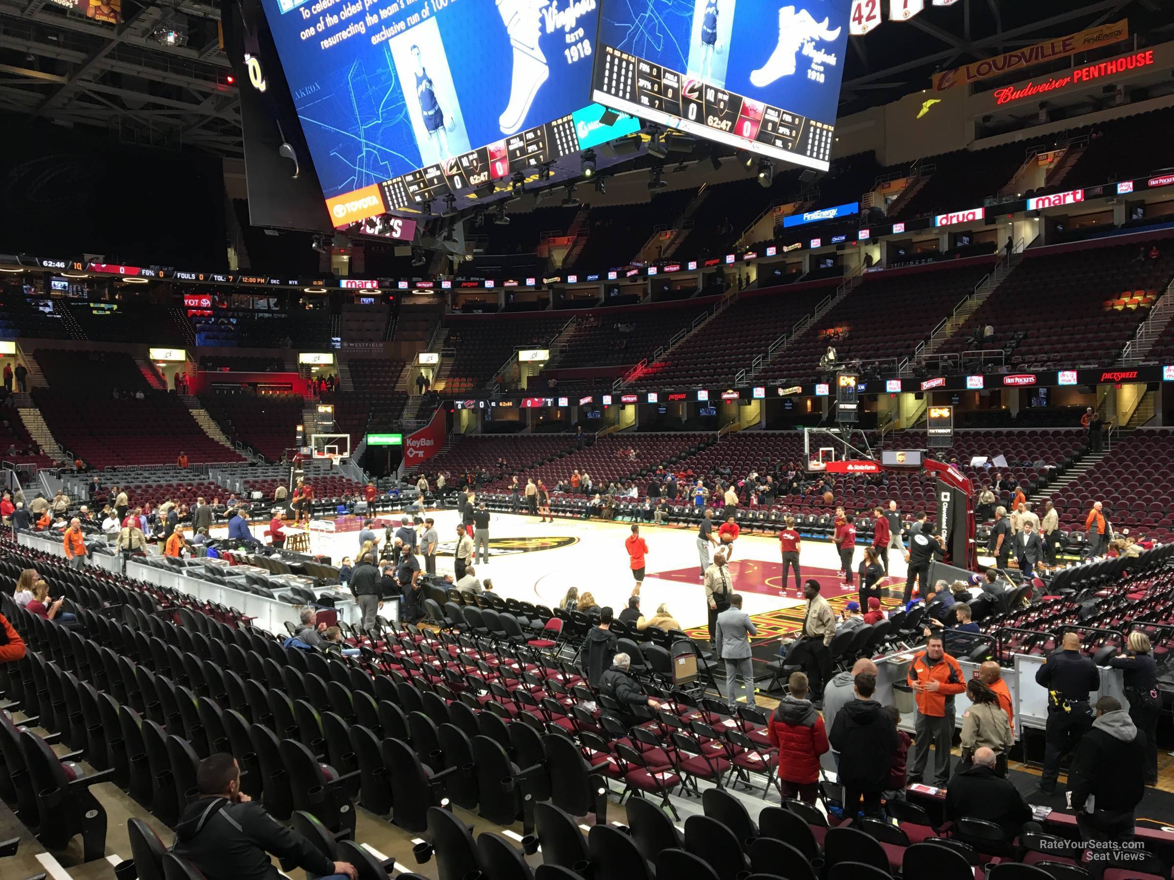 section 105, row 14 seat view  for basketball - rocket mortgage fieldhouse