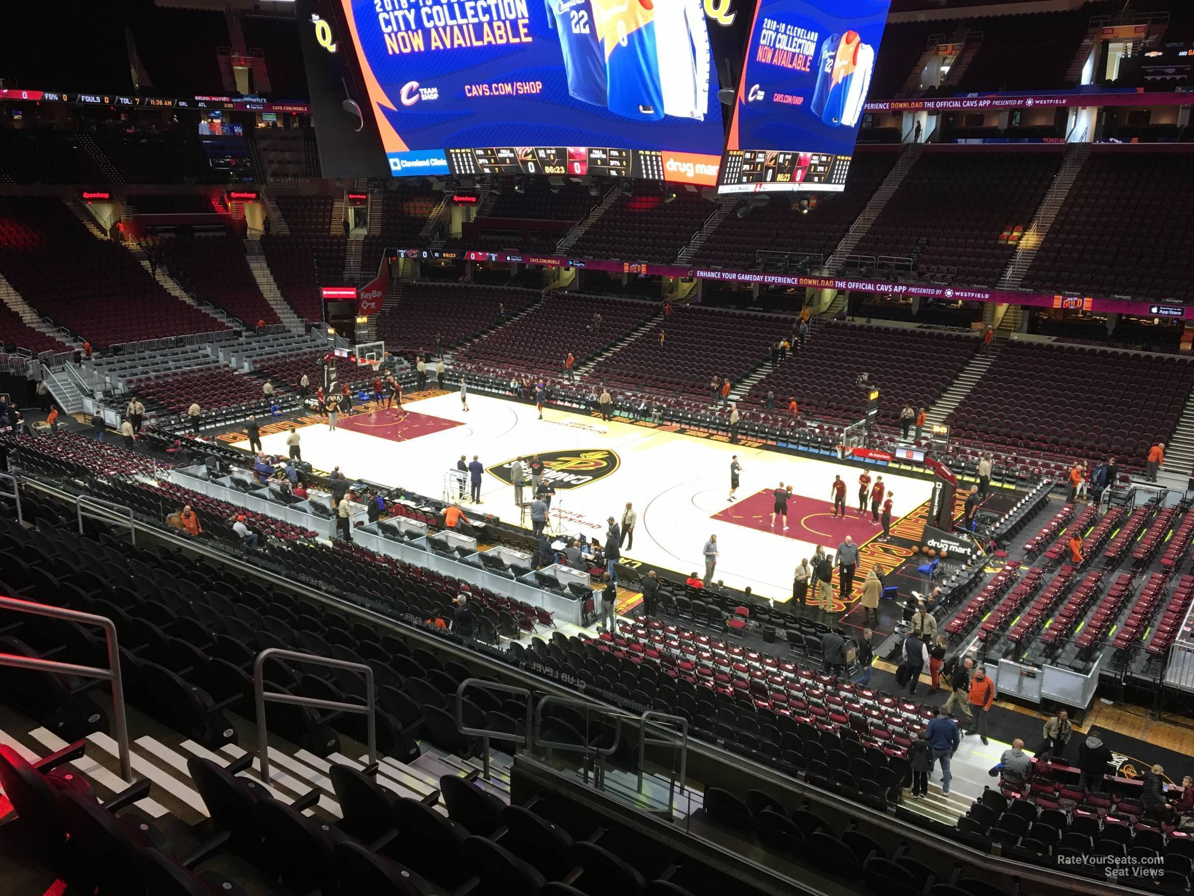 section m105, row 11 seat view  for basketball - rocket arena
