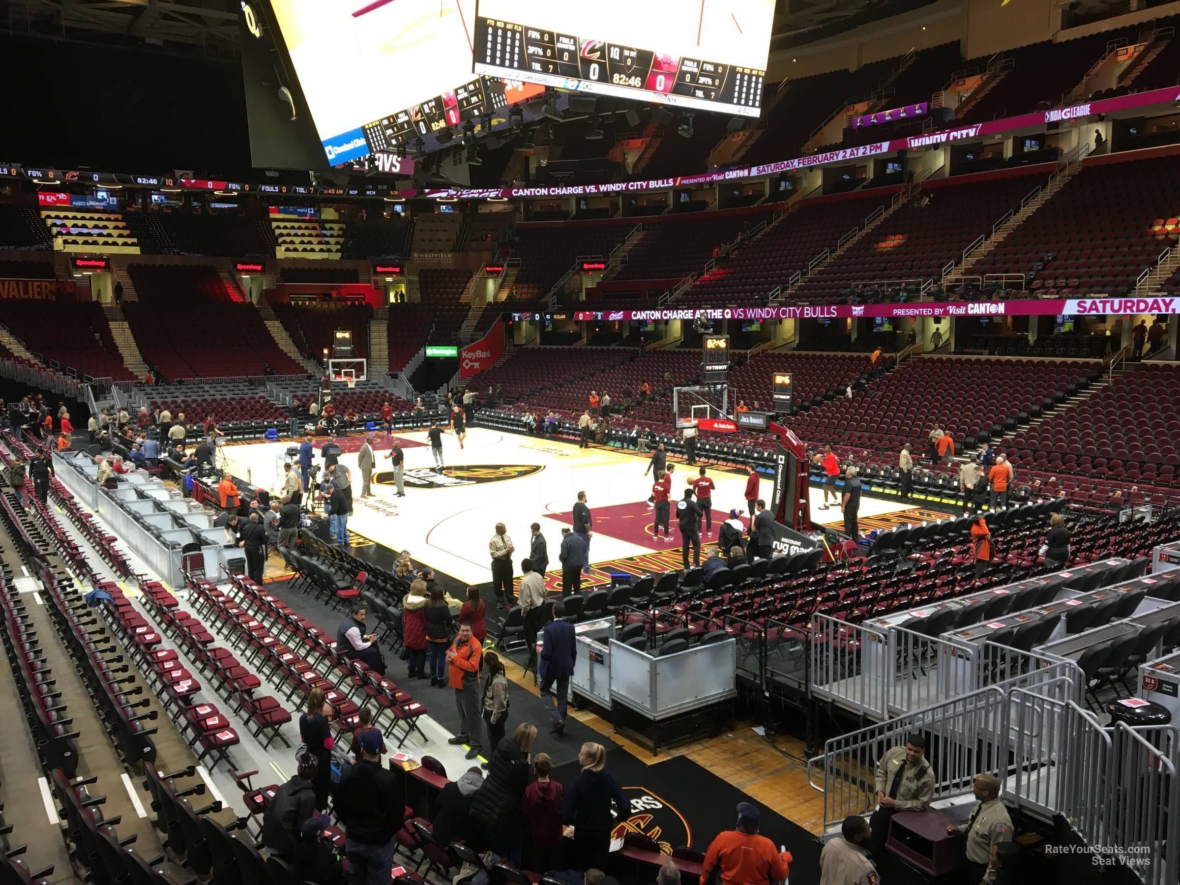 section 104, row 11 seat view  for basketball - rocket arena