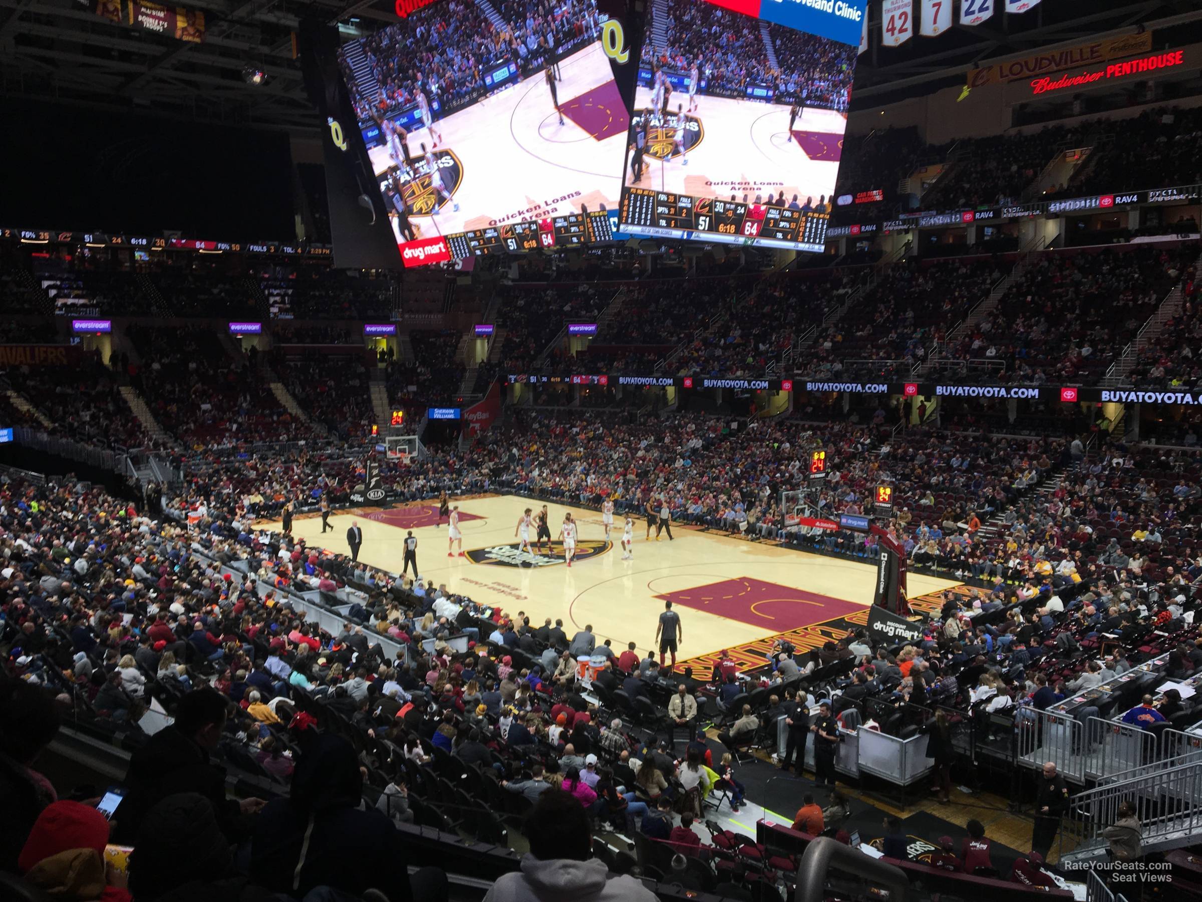 section m104, row 1 seat view  for basketball - rocket mortgage fieldhouse